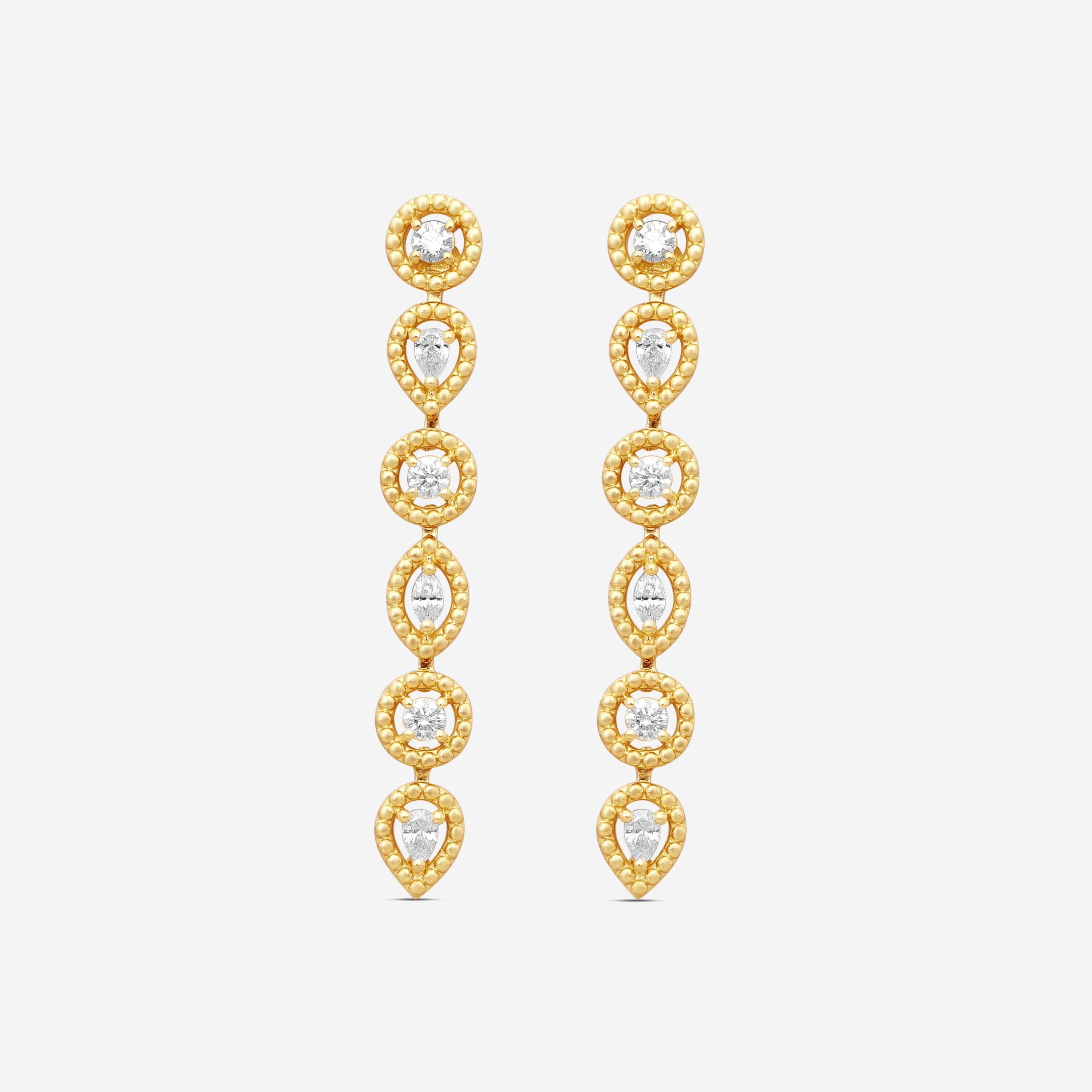 Roberto Coin Dolcetto 18K Yellow Gold Diamond Drop Earrings 111491AYERX0