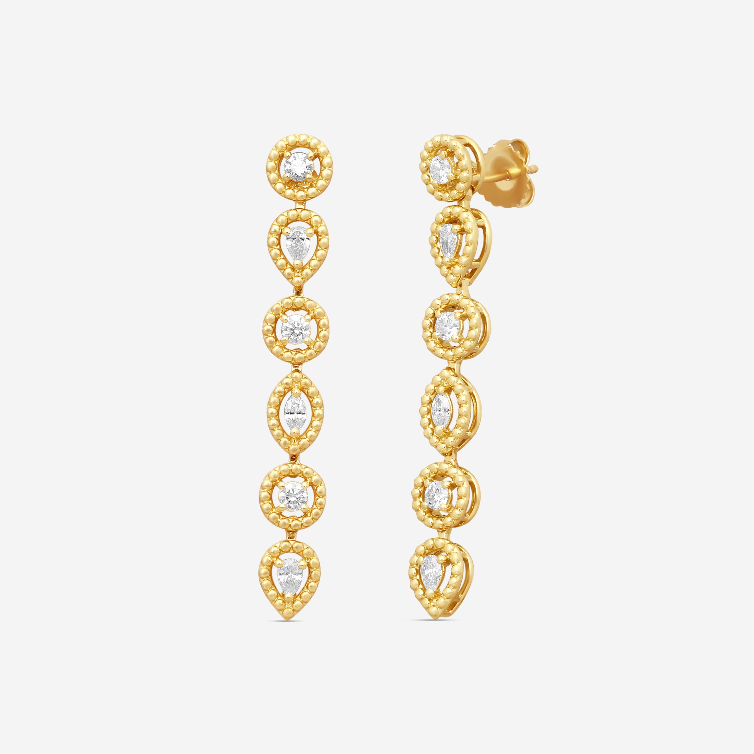 Roberto Coin Dolcetto 18K Yellow Gold Diamond Drop Earrings 111491AYERX0 — view 2