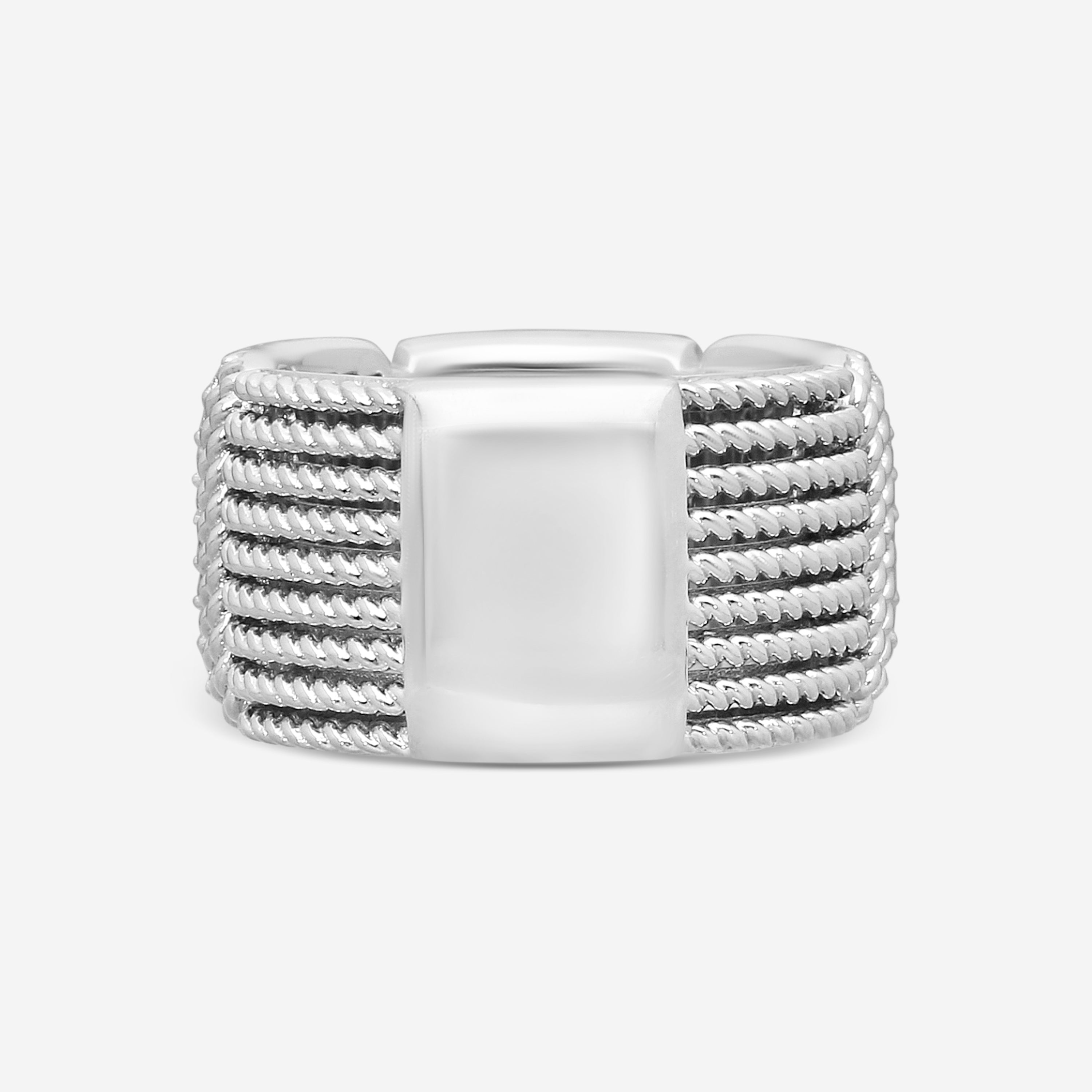 Roberto Coin Opera 18K White Gold Diamond Wide Band Ring Sz. 6.5 7772895AW65X — view 3