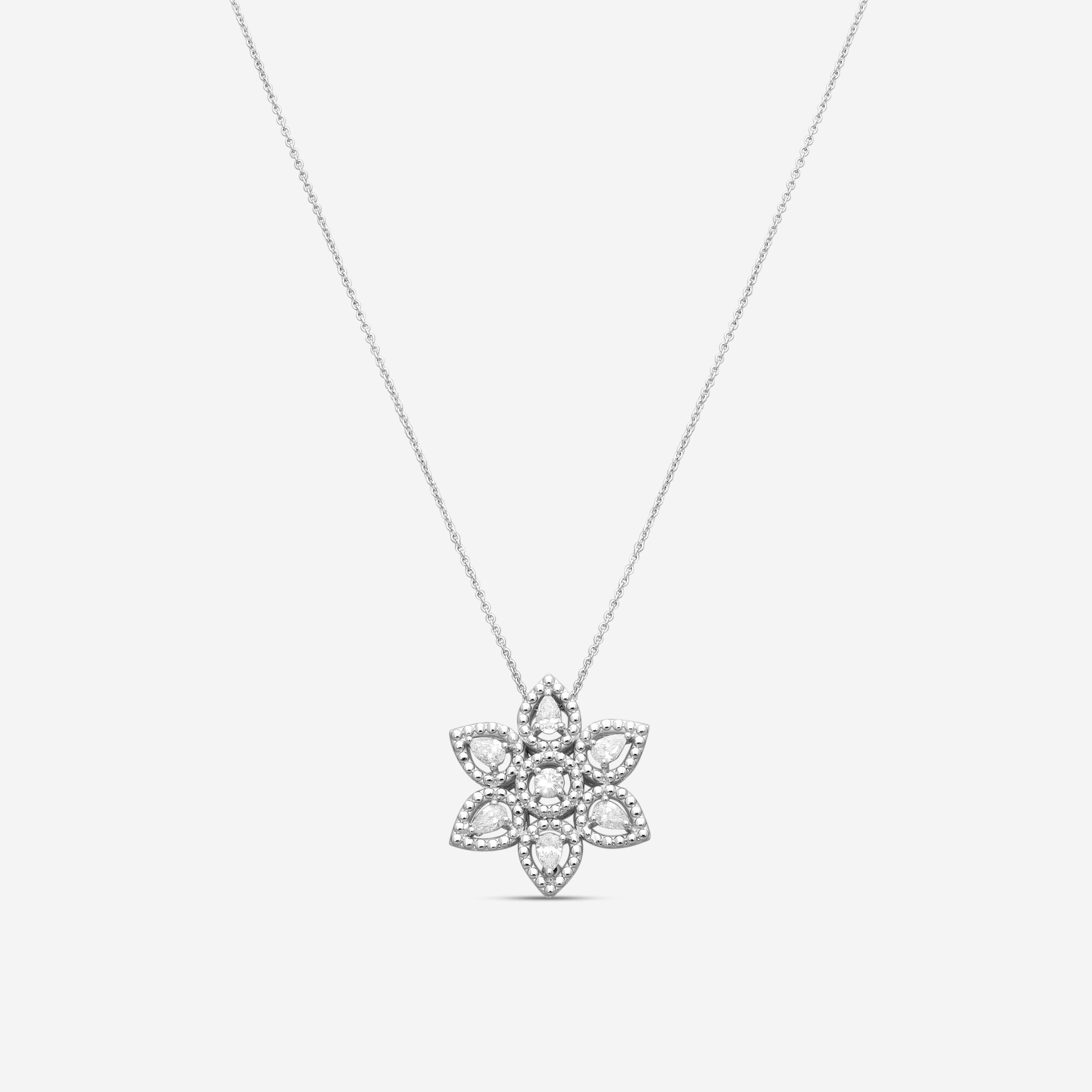 Roberto Coin Dolcetto 18K White Gold Diamond Star Pendant Necklace 111493AWCHX0