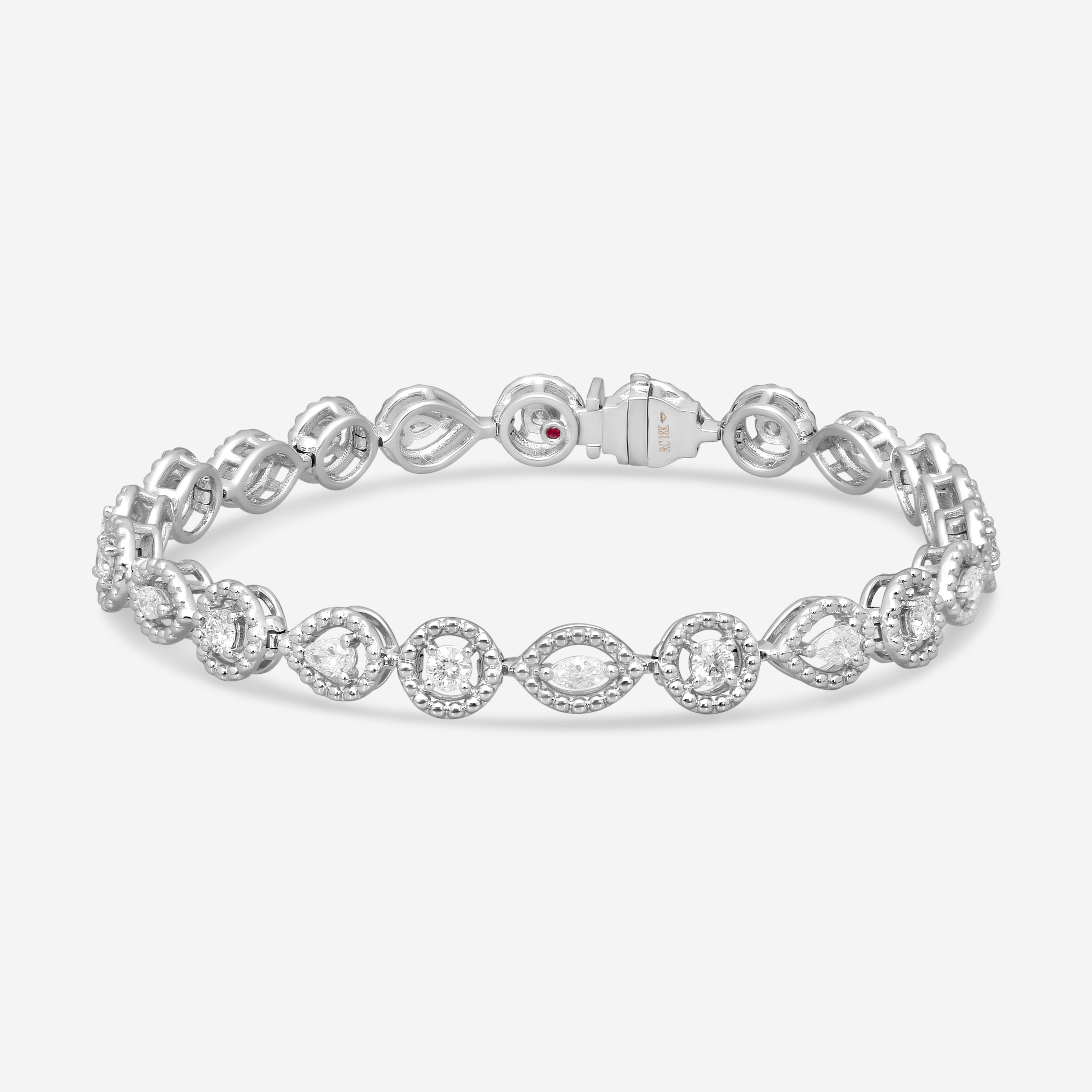 Roberto Coin Dolcetto 18K White Gold Diamond Tennis Bracelet 111491AWLBX0