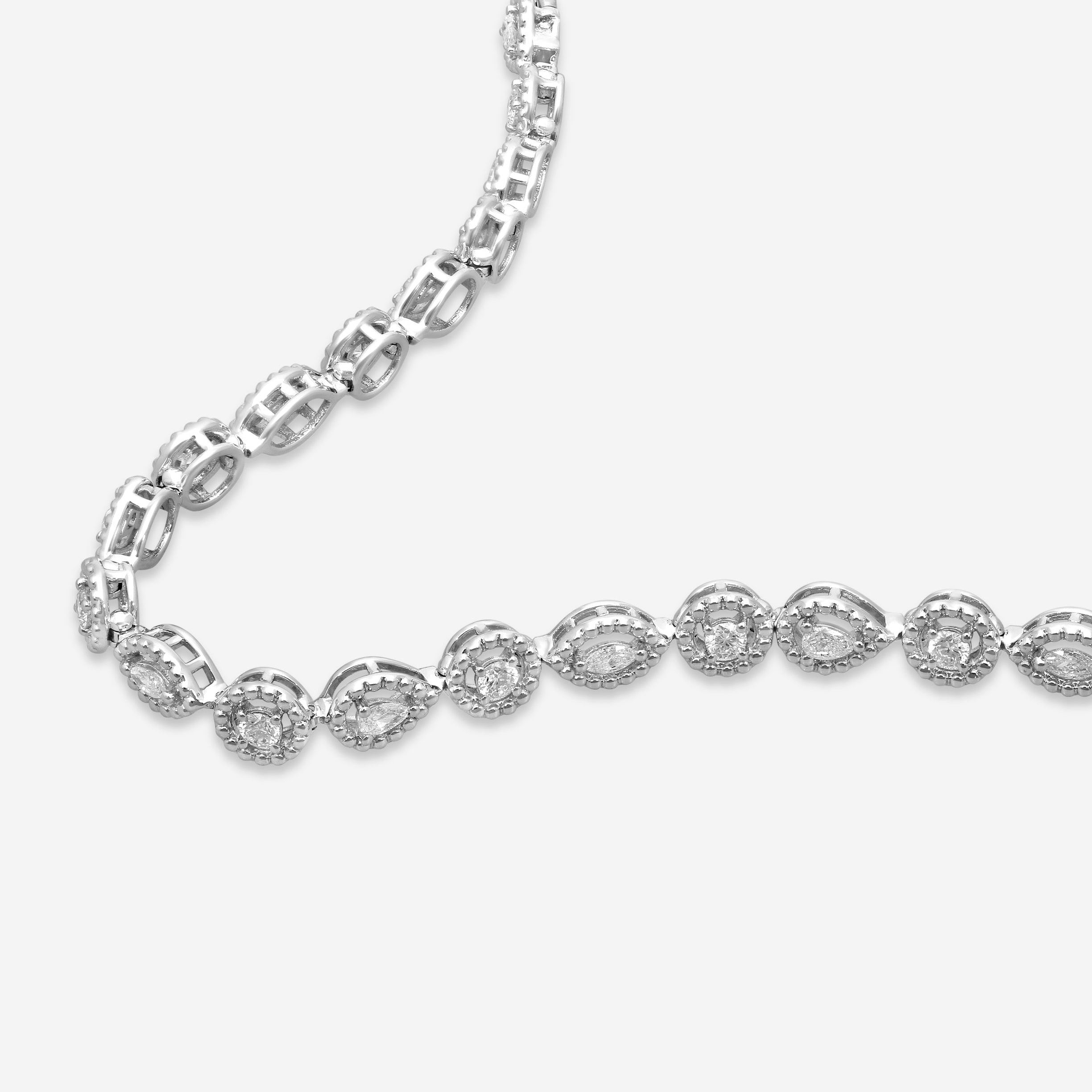 Roberto Coin Dolcetto 18K White Gold Diamond Tennis Bracelet 111491AWLBX0 — view 2