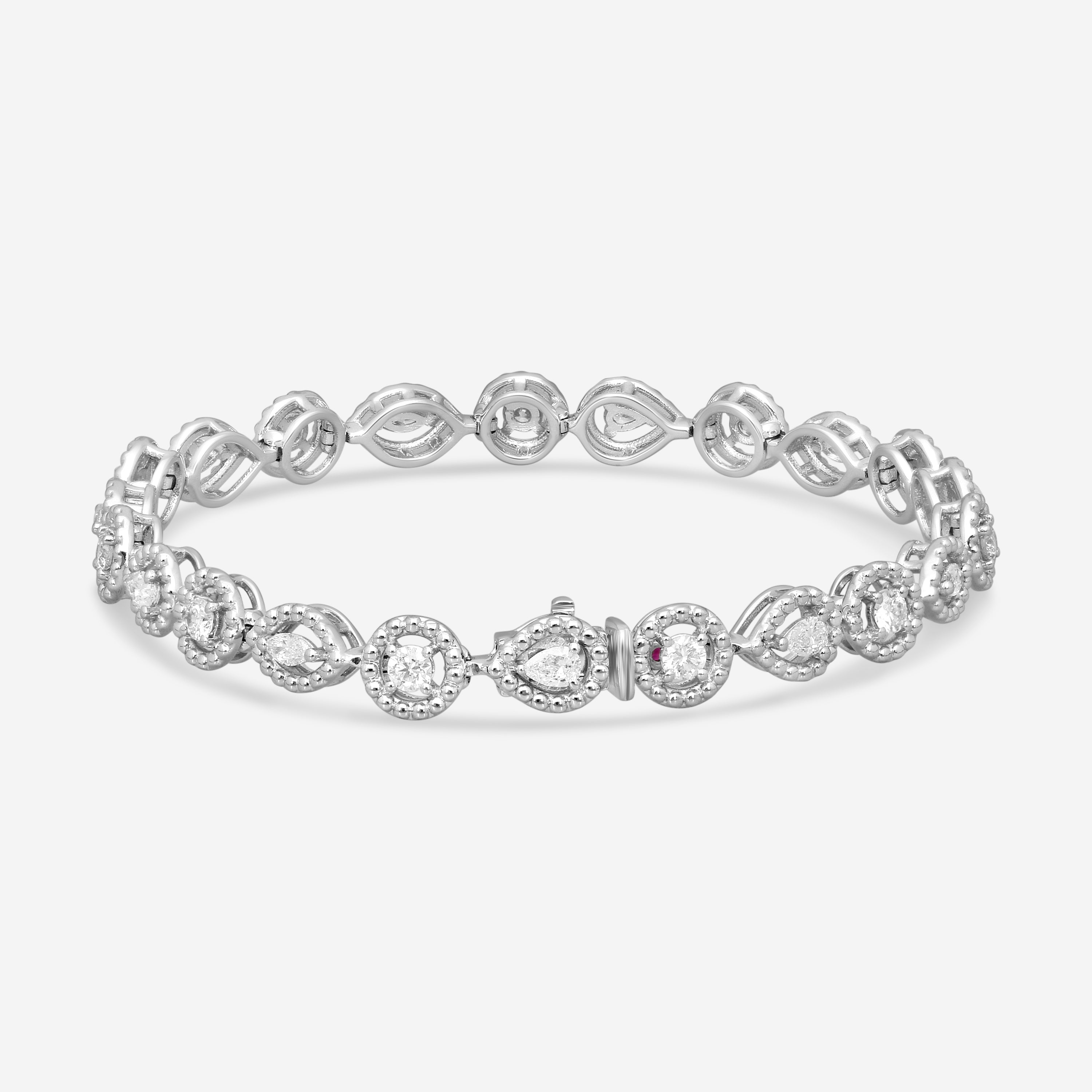 Roberto Coin Dolcetto 18K White Gold Diamond Tennis Bracelet 111491AWLBX0 — view 4