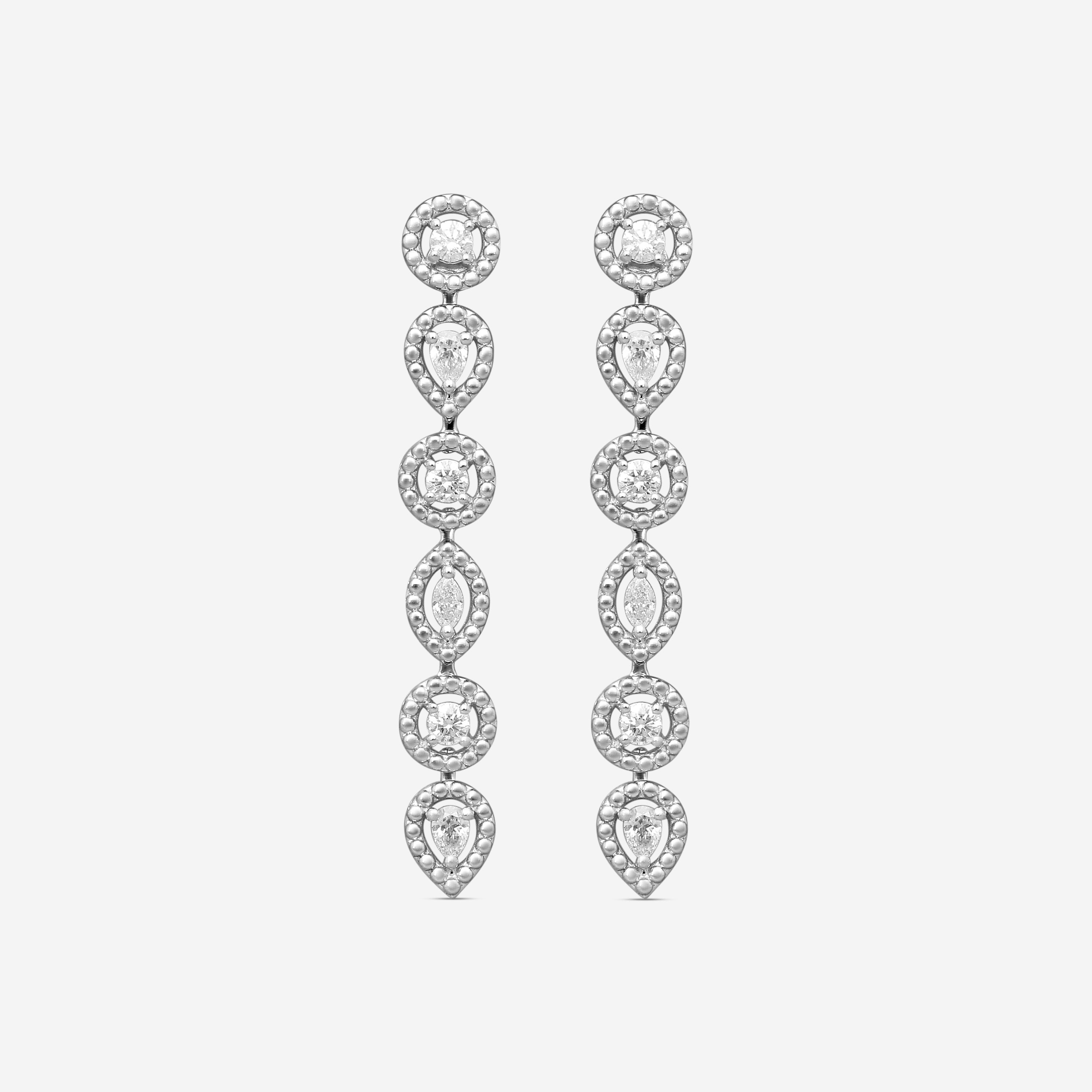 Roberto Coin Dolcetto 18K White Gold Diamond Drop Earrings 111491AWERX0