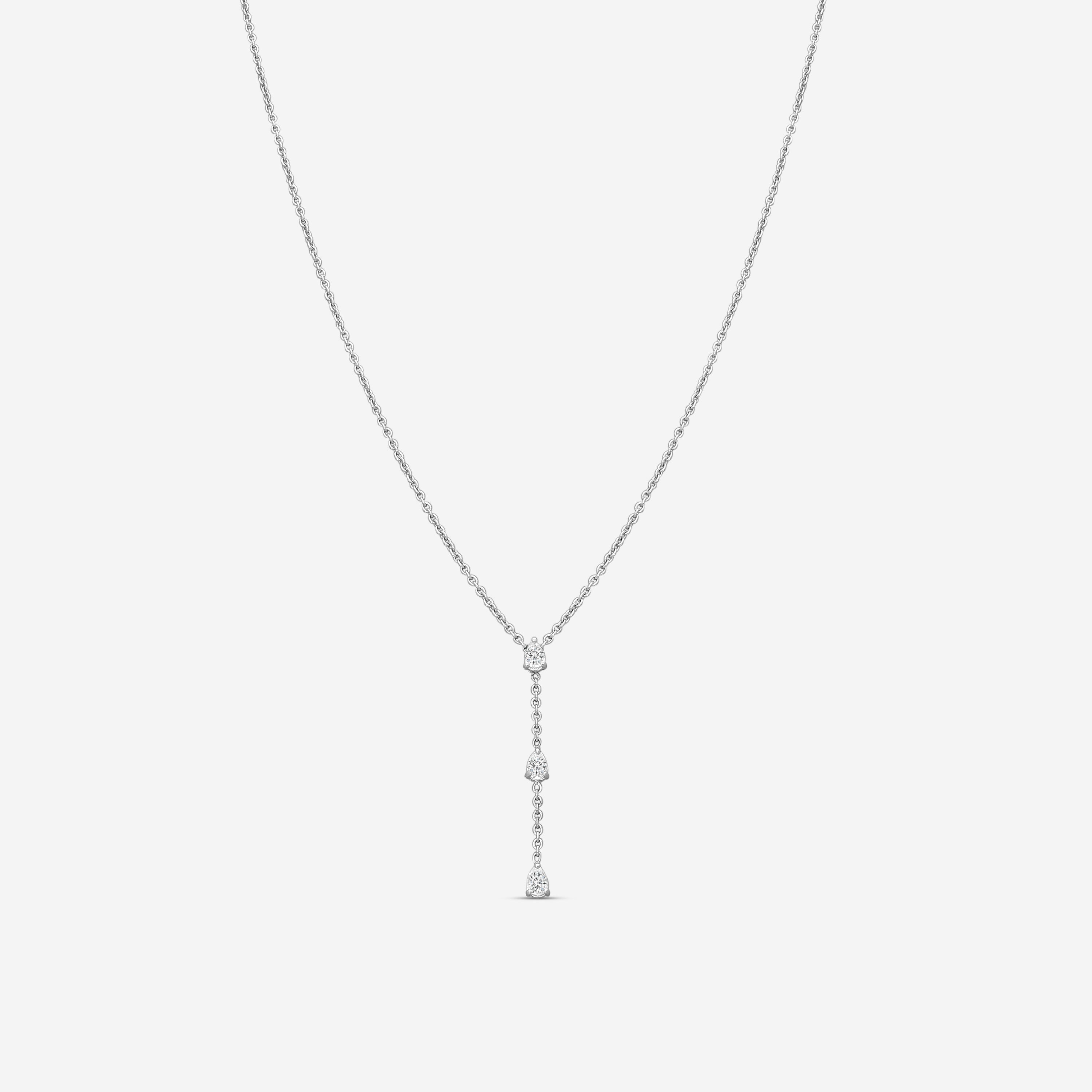 Roberto Coin 18K White Gold Lariat Diamond Necklace 111450AWCHX0