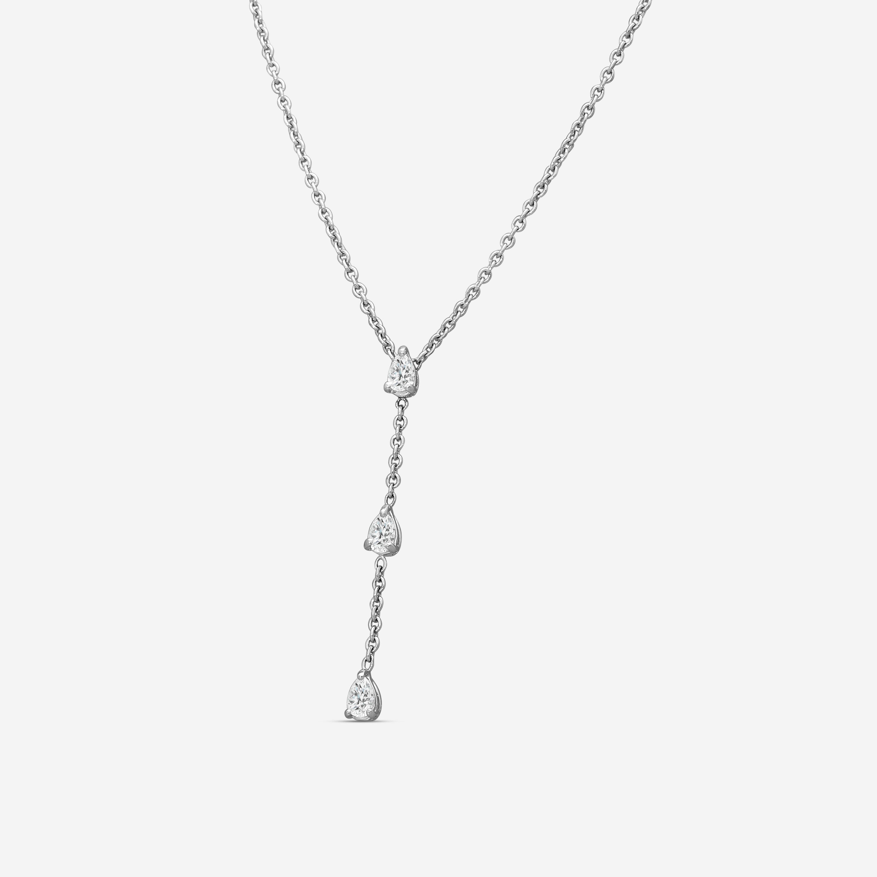 Roberto Coin 18K White Gold Lariat Diamond Necklace 111450AWCHX0 — view 2
