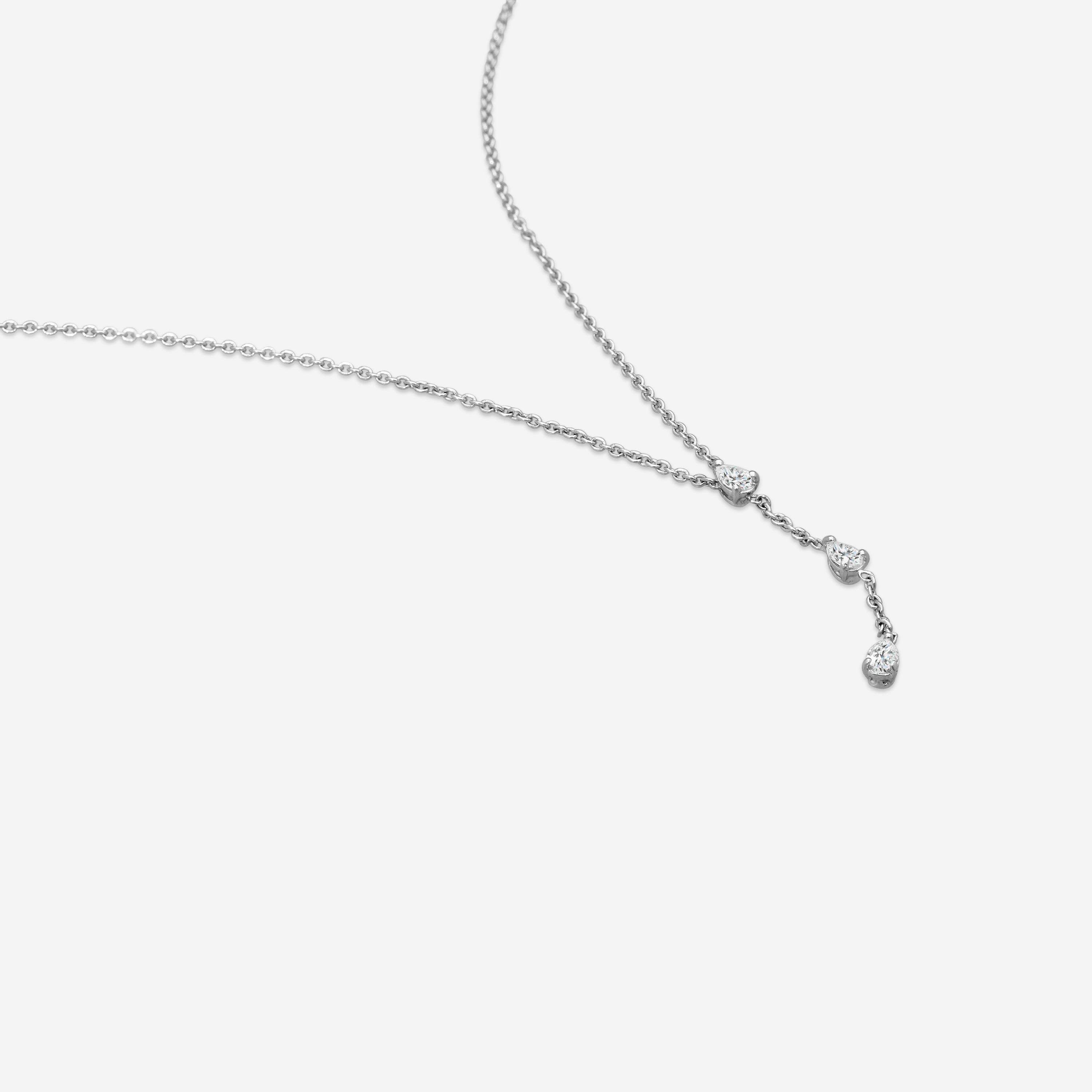 Roberto Coin 18K White Gold Lariat Diamond Necklace 111450AWCHX0 — view 3