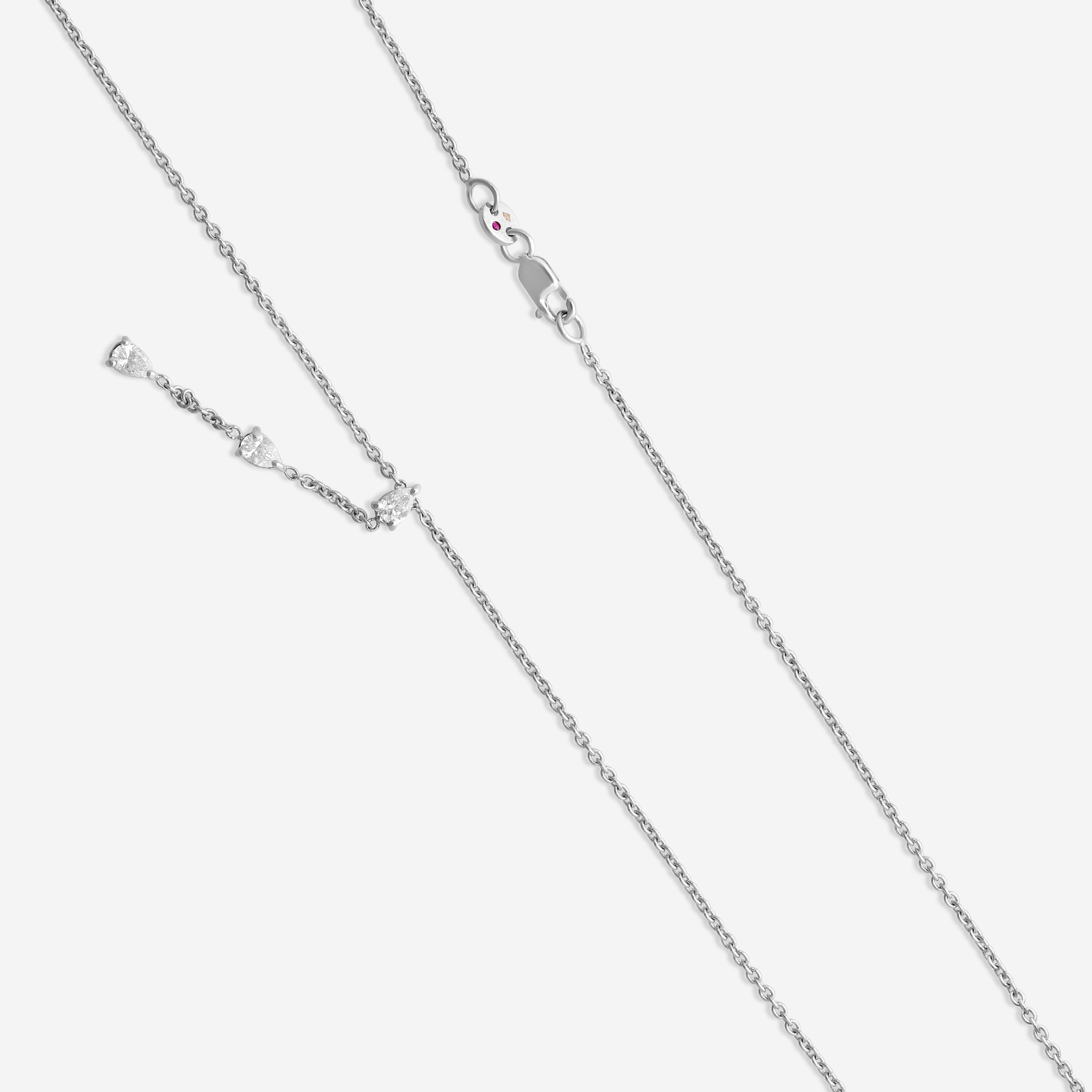 Roberto Coin 18K White Gold Lariat Diamond Necklace 111450AWCHX0 — view 4