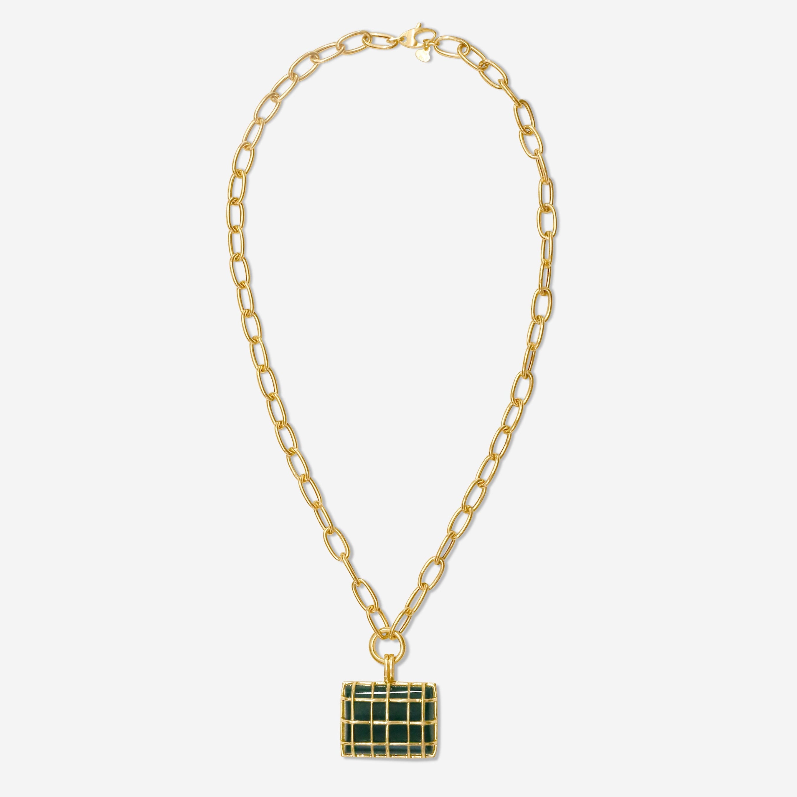 Goshwara G-One 18K Yellow Gold Large Emerald Cage Pendant Necklace JP0108-EM-Y-01