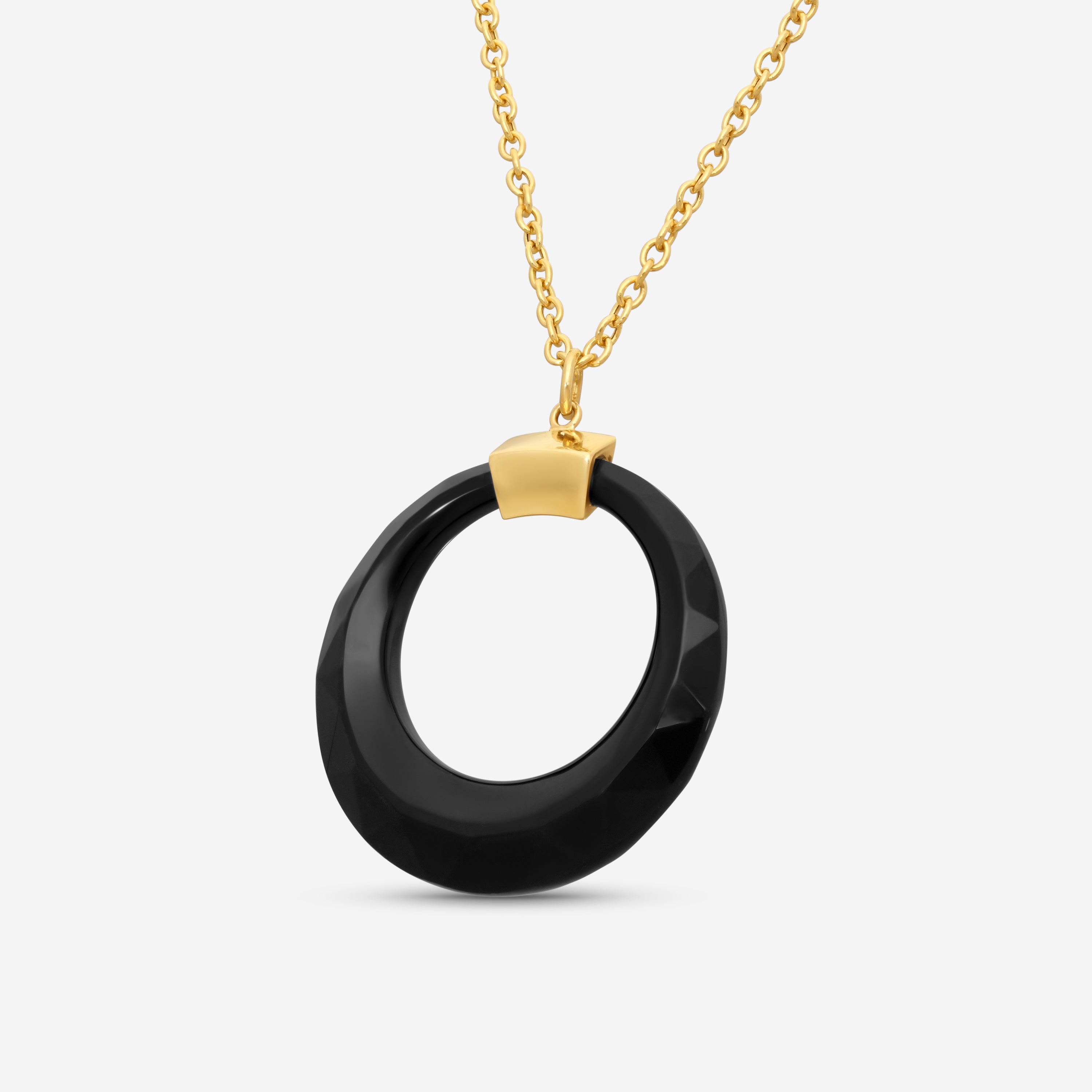 Goshwara 18K Yellow Gold Long Onyx Pendant Necklace JP0229-LG-OXY — view 3