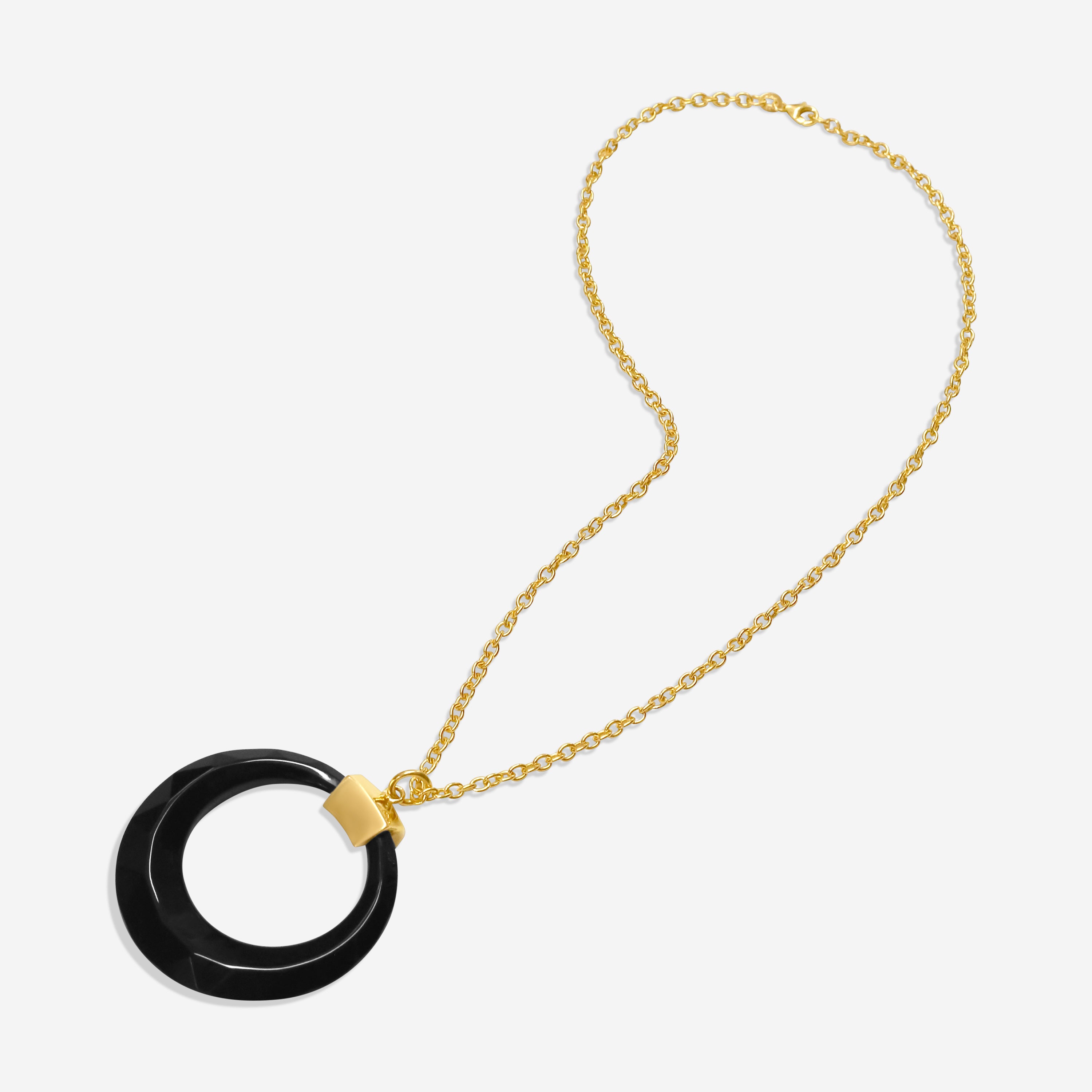 Goshwara 18K Yellow Gold Long Onyx Pendant Necklace JP0229-LG-OXY — view 4