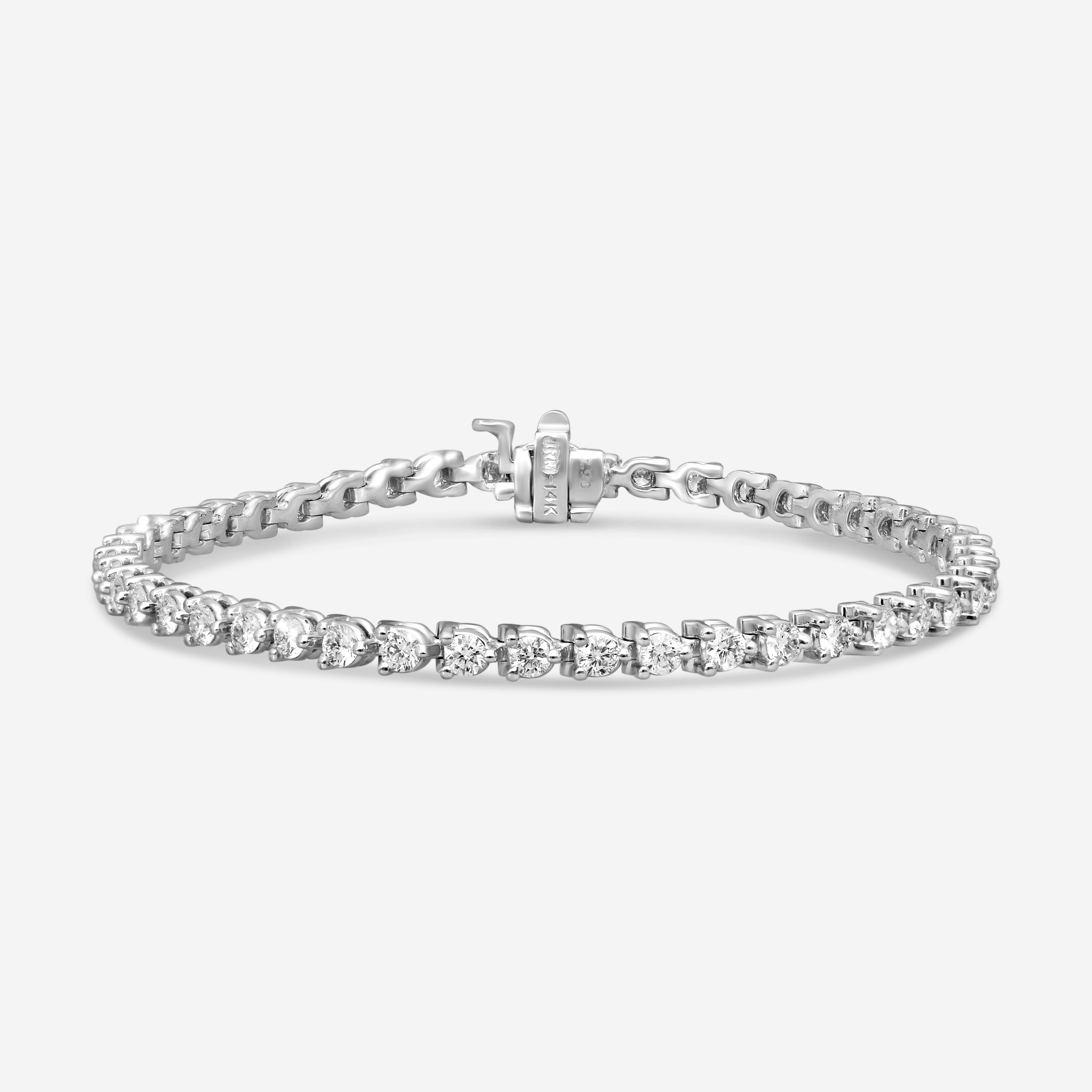 Ina Mar 14K White Gold 3.00 ctw Round Diamond Martini Tennis Bracelet B1076C-FW-300T