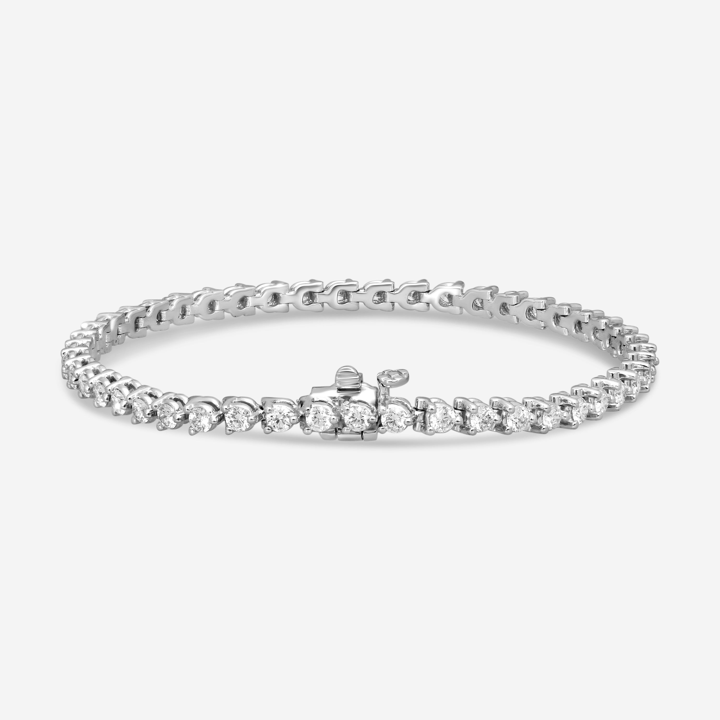 Ina Mar 14K White Gold 3.00 ctw Round Diamond Martini Tennis Bracelet B1076C-FW-300T — view 2
