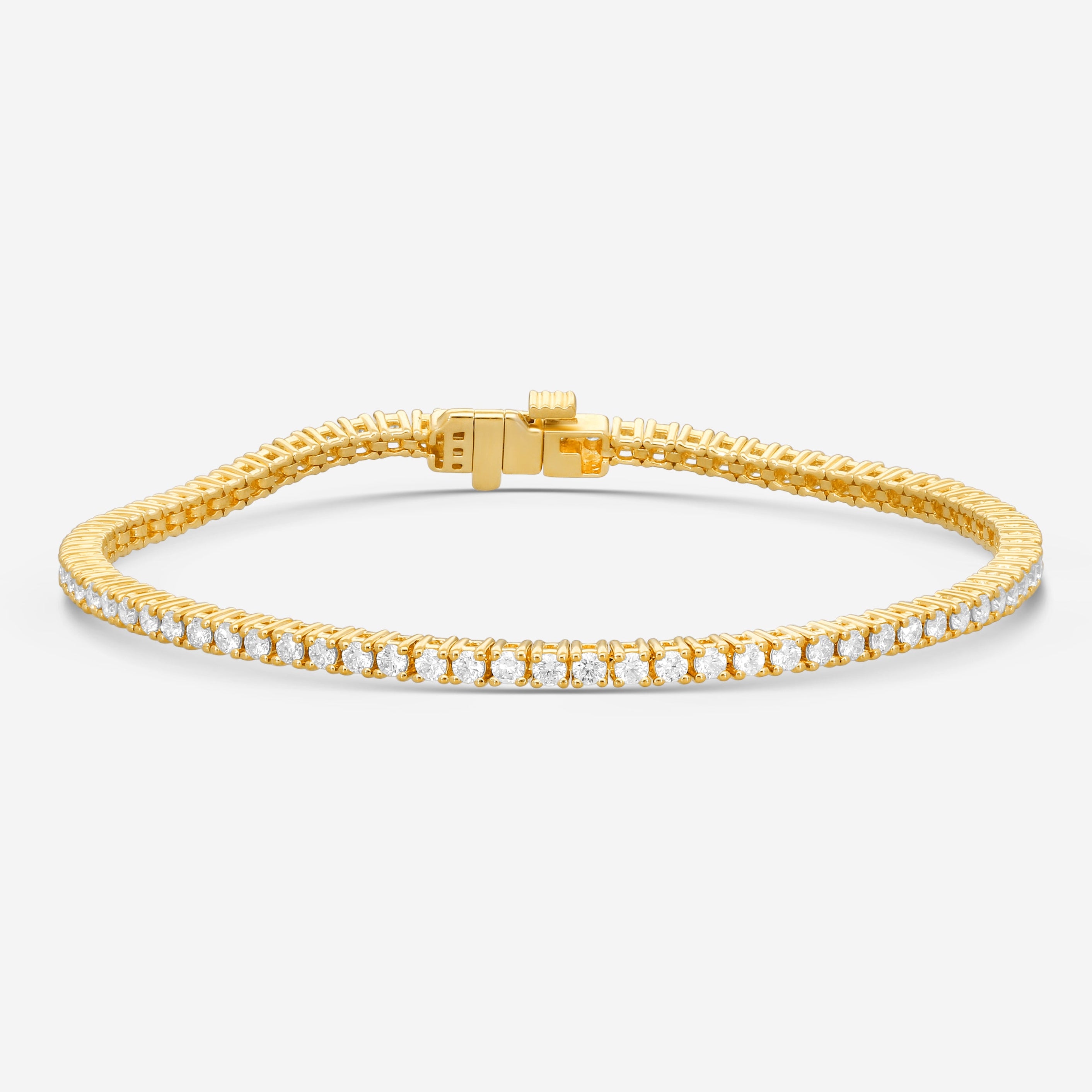 Ina Mar 14K Yellow Gold 3.00cctw Round Diamond 4-Prong Tennis Bracelet B1088C-FY-300F
