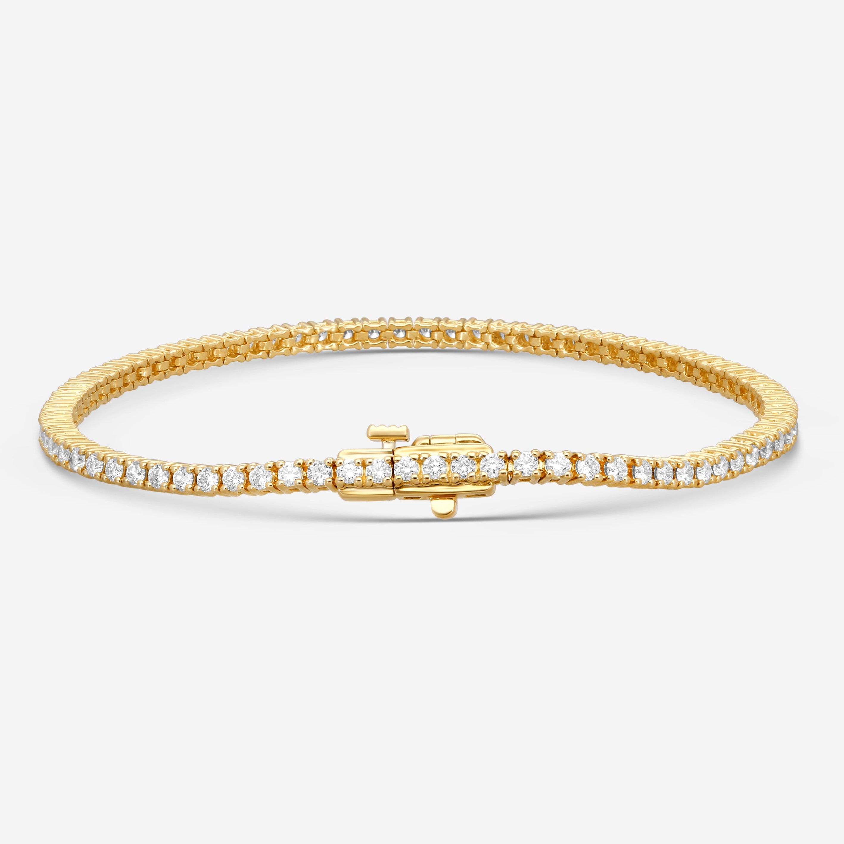 Ina Mar 14K Yellow Gold 3.00cctw Round Diamond 4-Prong Tennis Bracelet B1088C-FY-300F — view 2