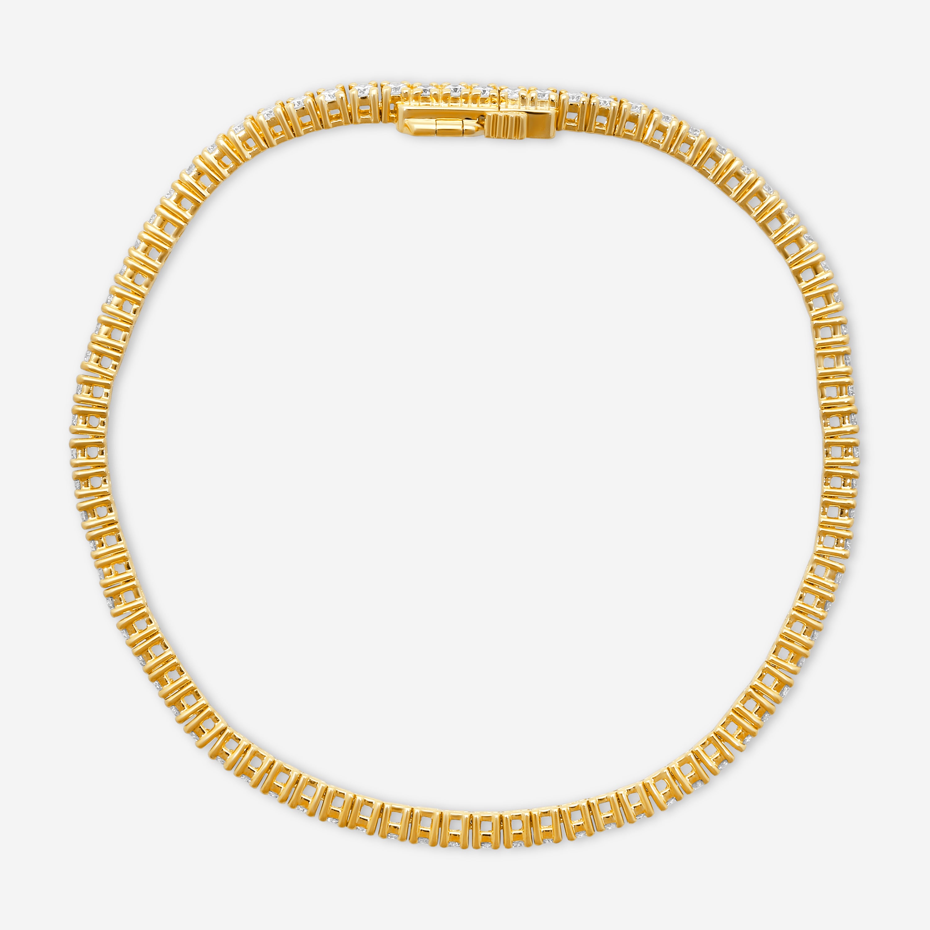Ina Mar 14K Yellow Gold 3.00cctw Round Diamond 4-Prong Tennis Bracelet B1088C-FY-300F — view 3