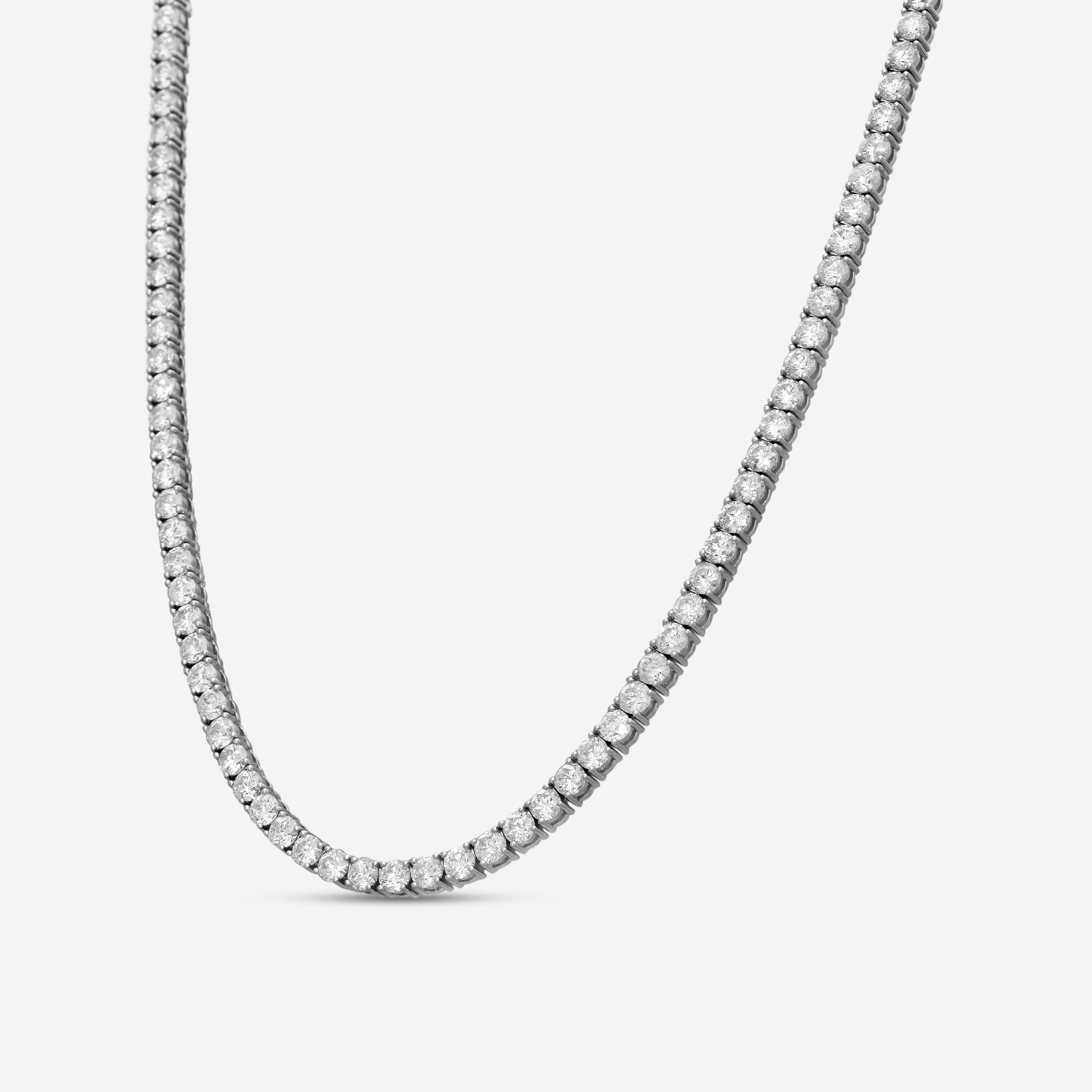 Ina Mar 14K White Gold 15.00 ctw Round Diamond 4-Prong Tennis Necklace N1197K-FW-1500F — view 2