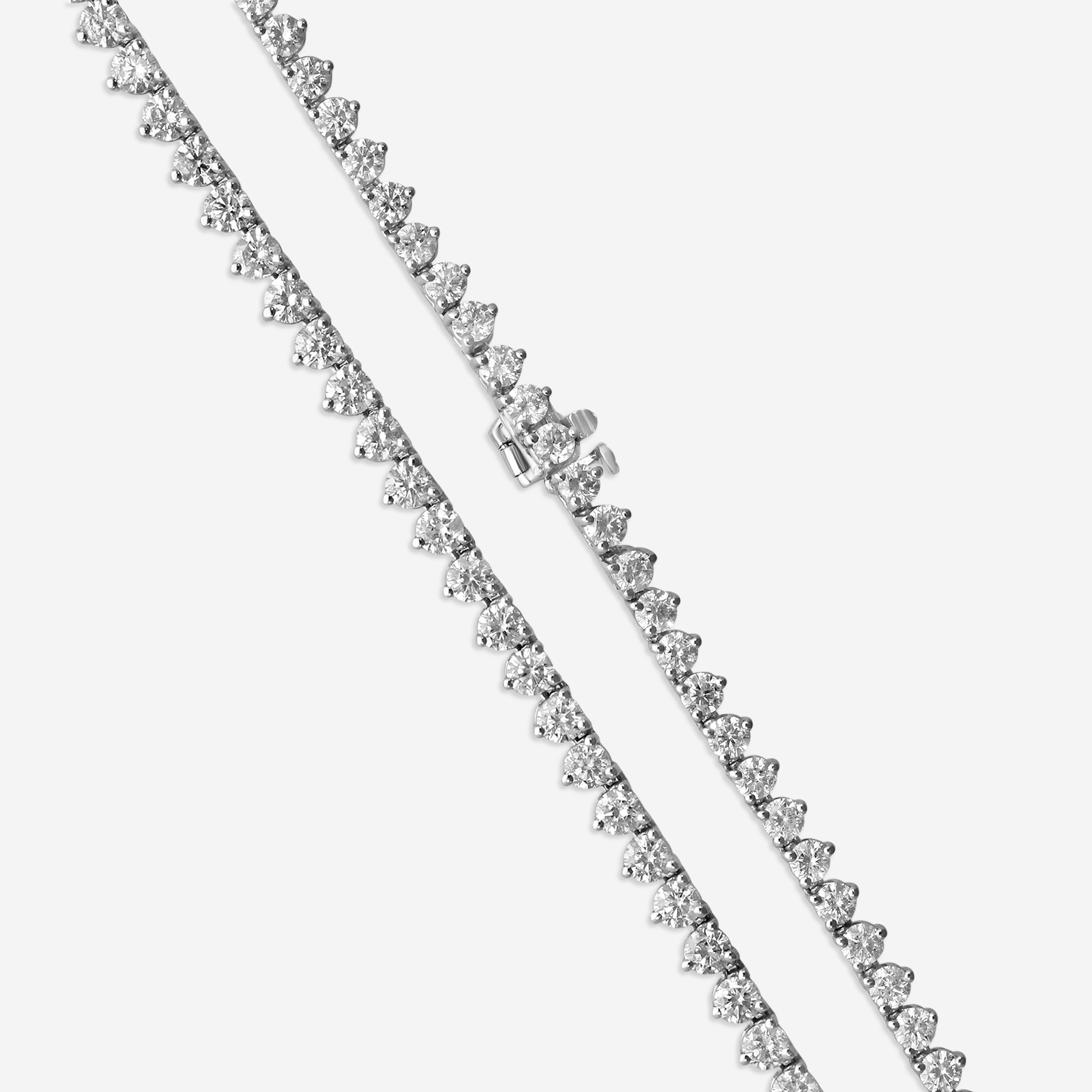 Ina Mar 14K White Gold 15.00 ctw Round Diamond Martini Tennis Necklace N1154F-FW-1500F — view 4