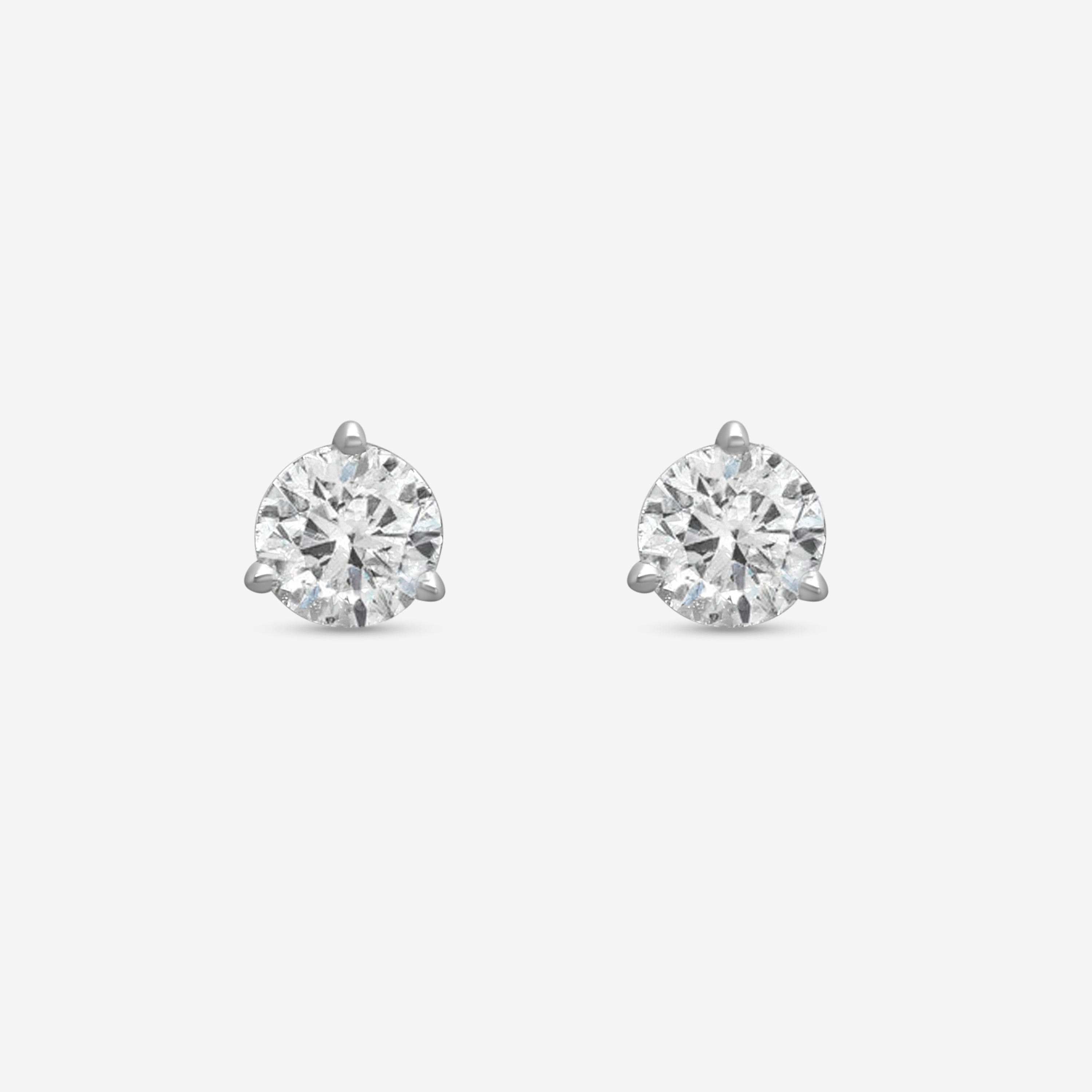 Ina Mar 14K White Gold 1.25 ctw Round Diamond Martini Stud Earrings ST1001D-FW-125F