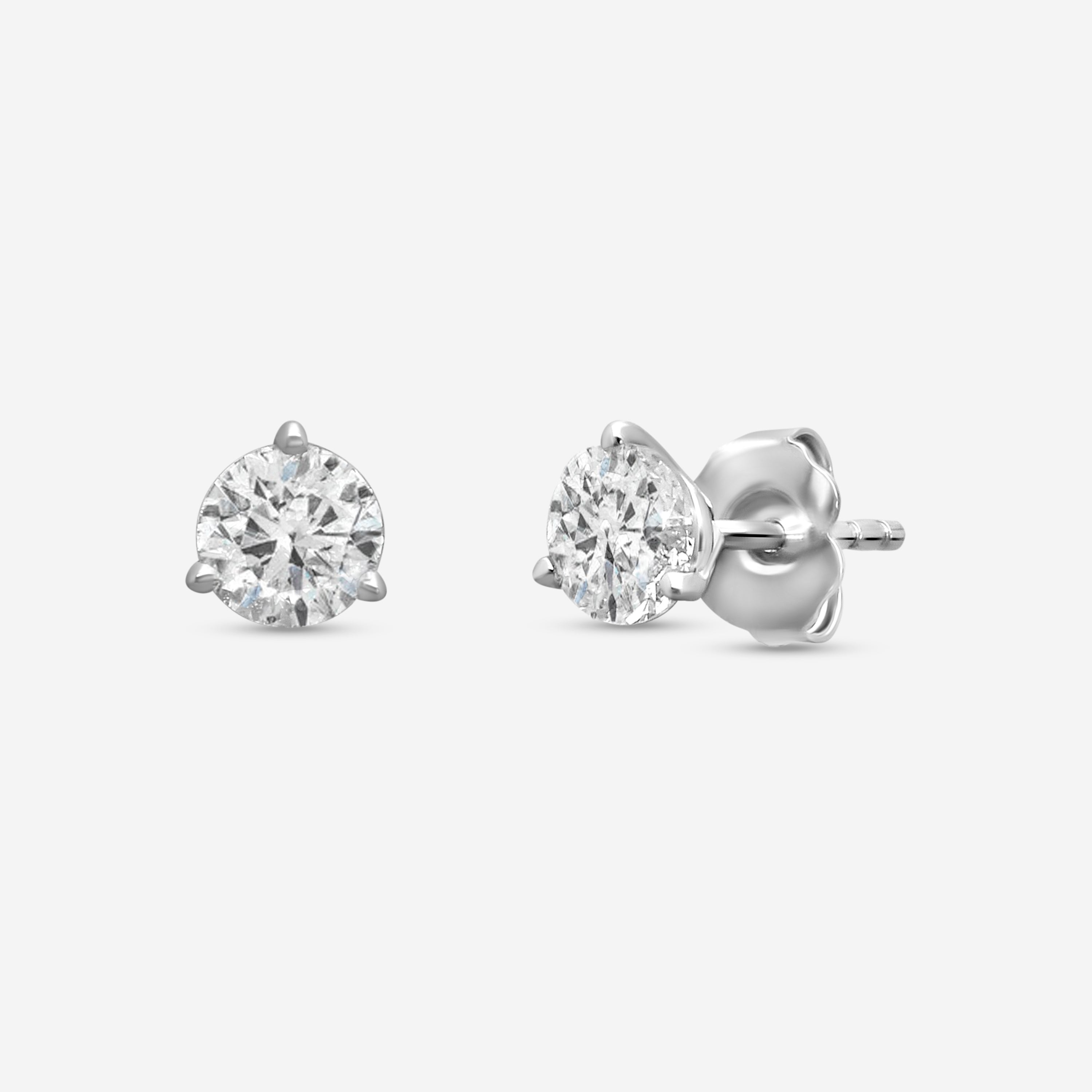 Ina Mar 14K White Gold 1.25 ctw Round Diamond Martini Stud Earrings ST1001D-FW-125F — view 2