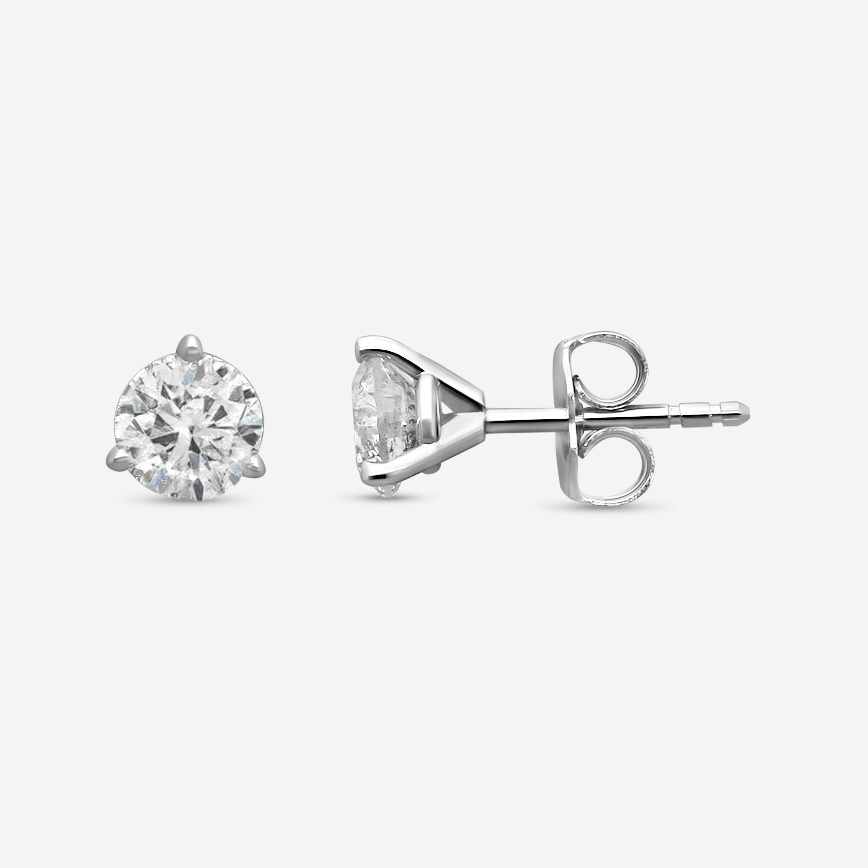 Ina Mar 14K White Gold 1.25 ctw Round Diamond Martini Stud Earrings ST1001D-FW-125F — view 3