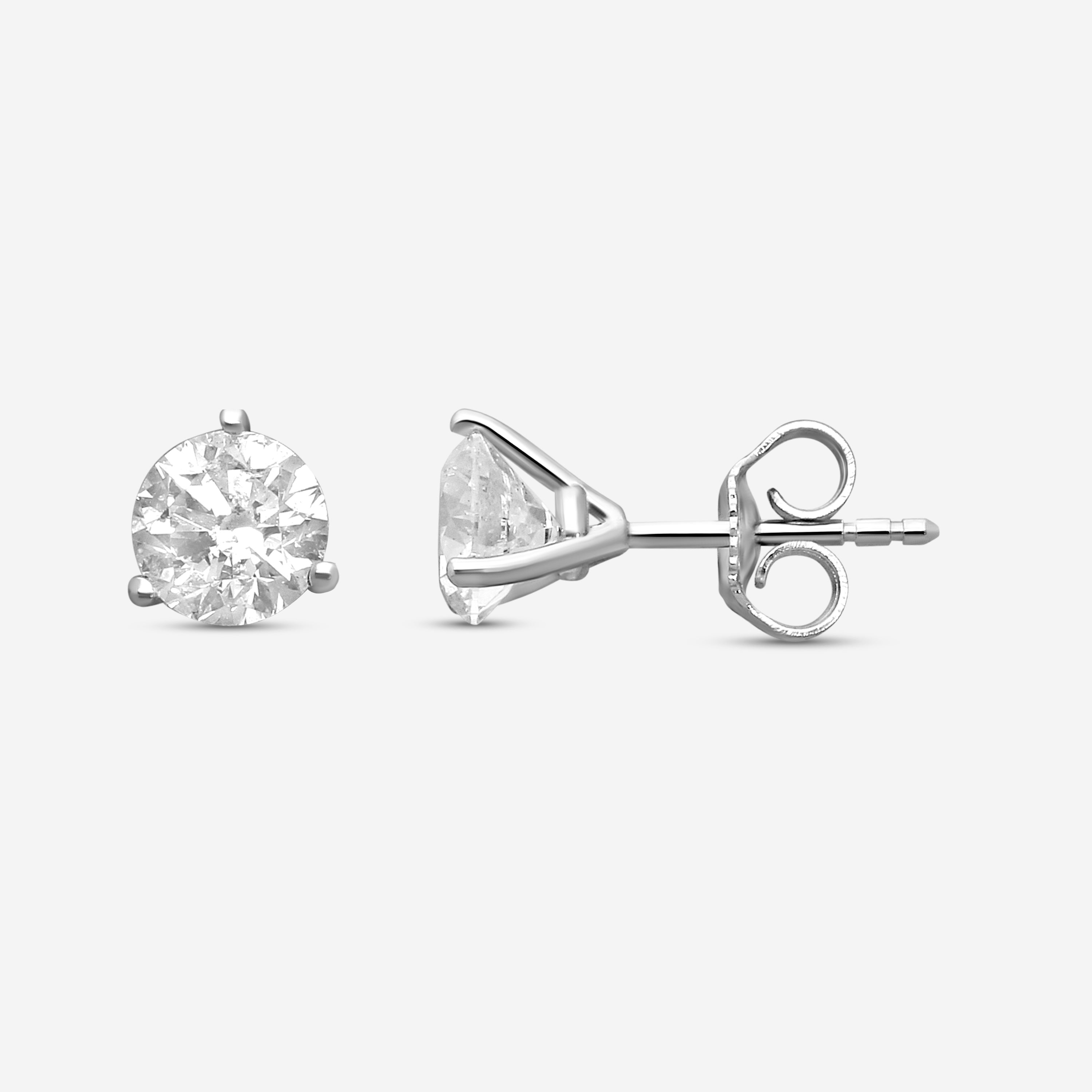 Ina Mar 14K White Gold 2.00 ctw Round Diamond Martini Stud Earrings ST1001D-FW-200F — view 2