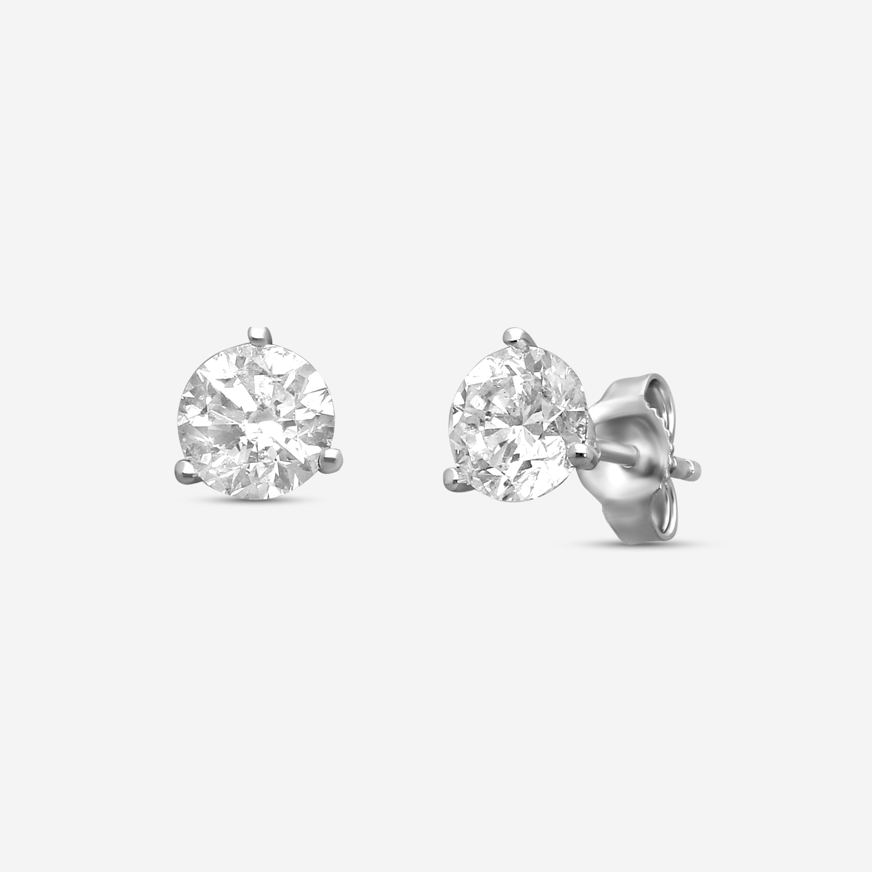Ina Mar 14K White Gold 2.00 ctw Round Diamond Martini Stud Earrings ST1001D-FW-200F — view 3