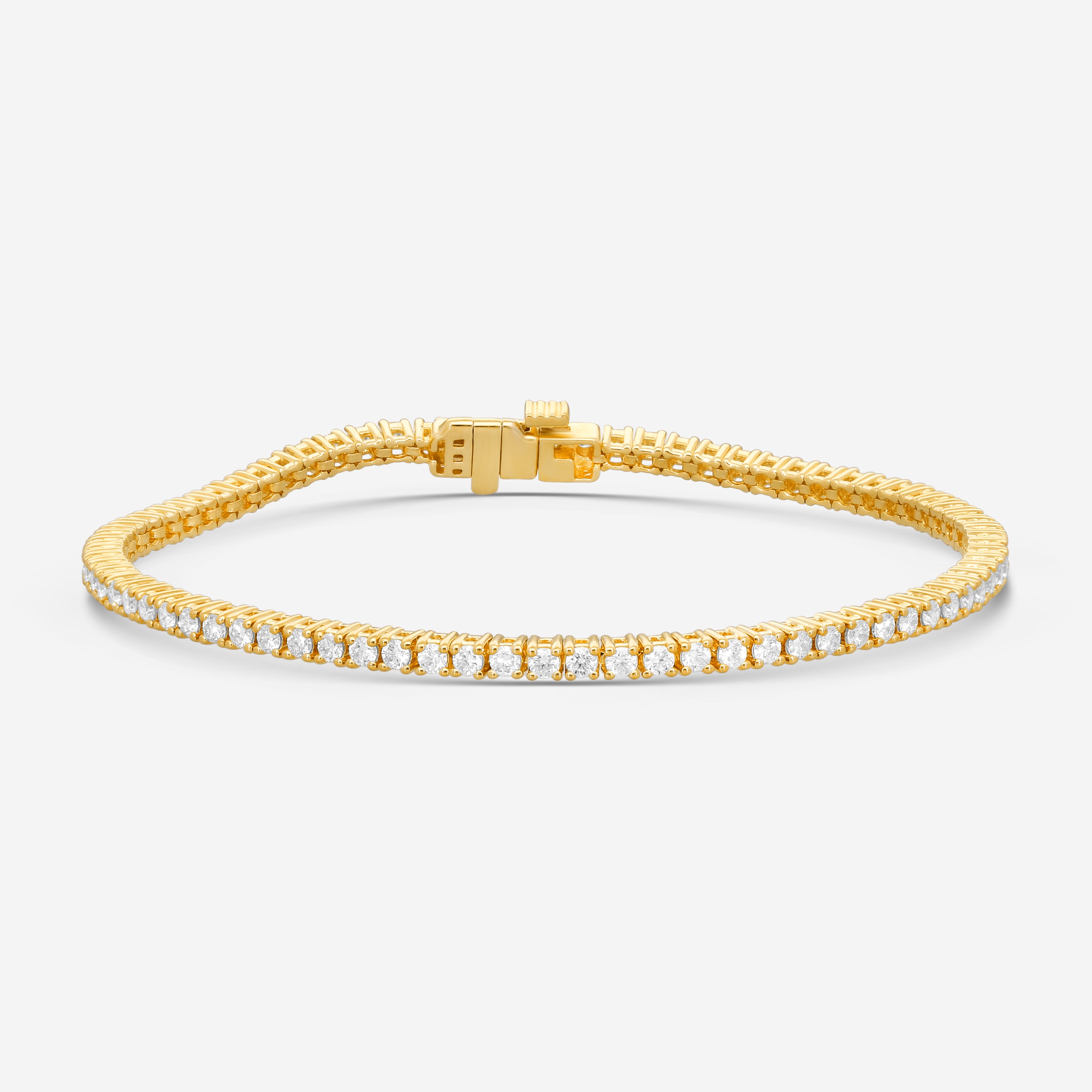 Ina Mar 14K Yellow Gold 2.00 ctw Round Diamond 4-Prong Tennis Bracelet B1088B-FY-200F