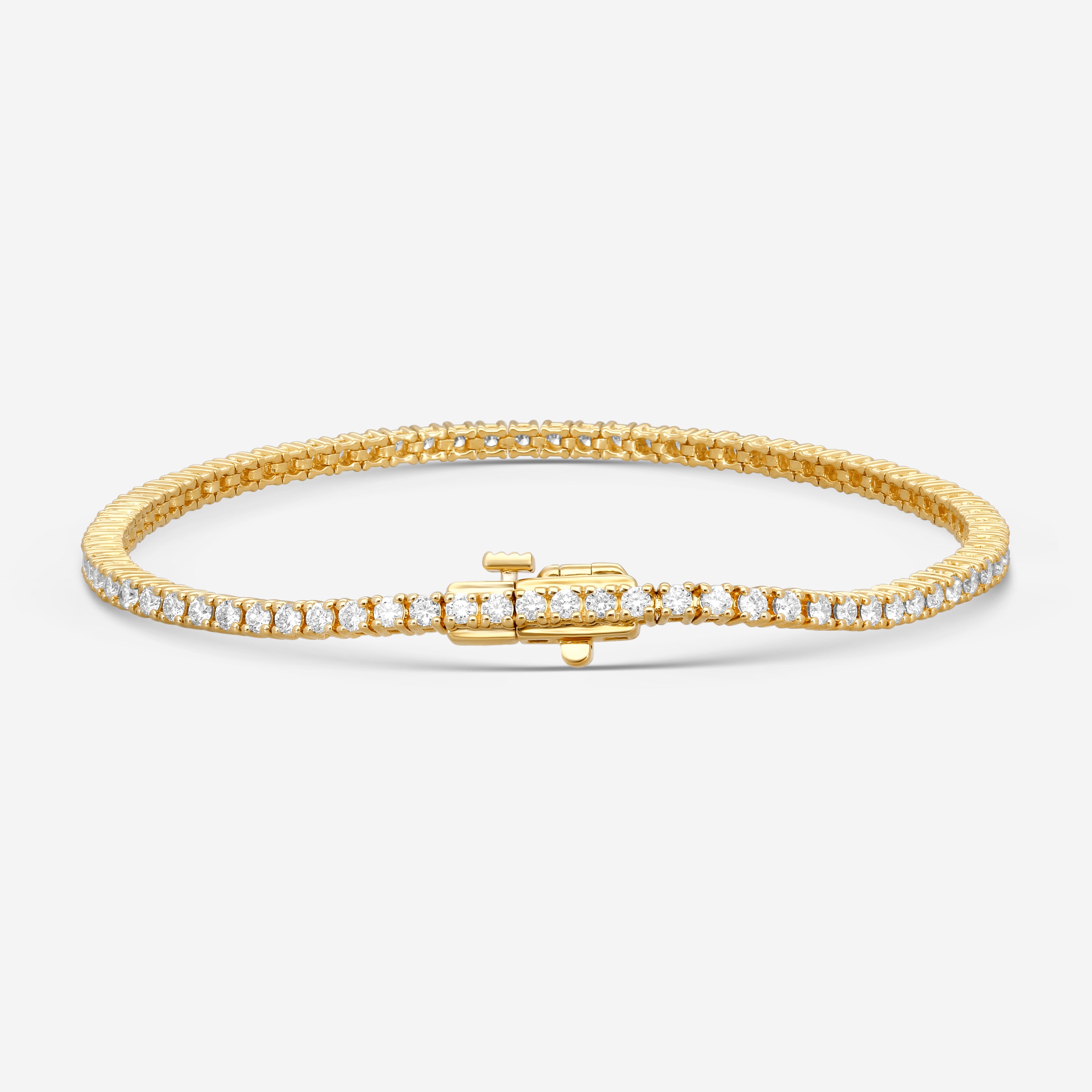 Ina Mar 14K Yellow Gold 2.00 ctw Round Diamond 4-Prong Tennis Bracelet B1088B-FY-200F — view 2