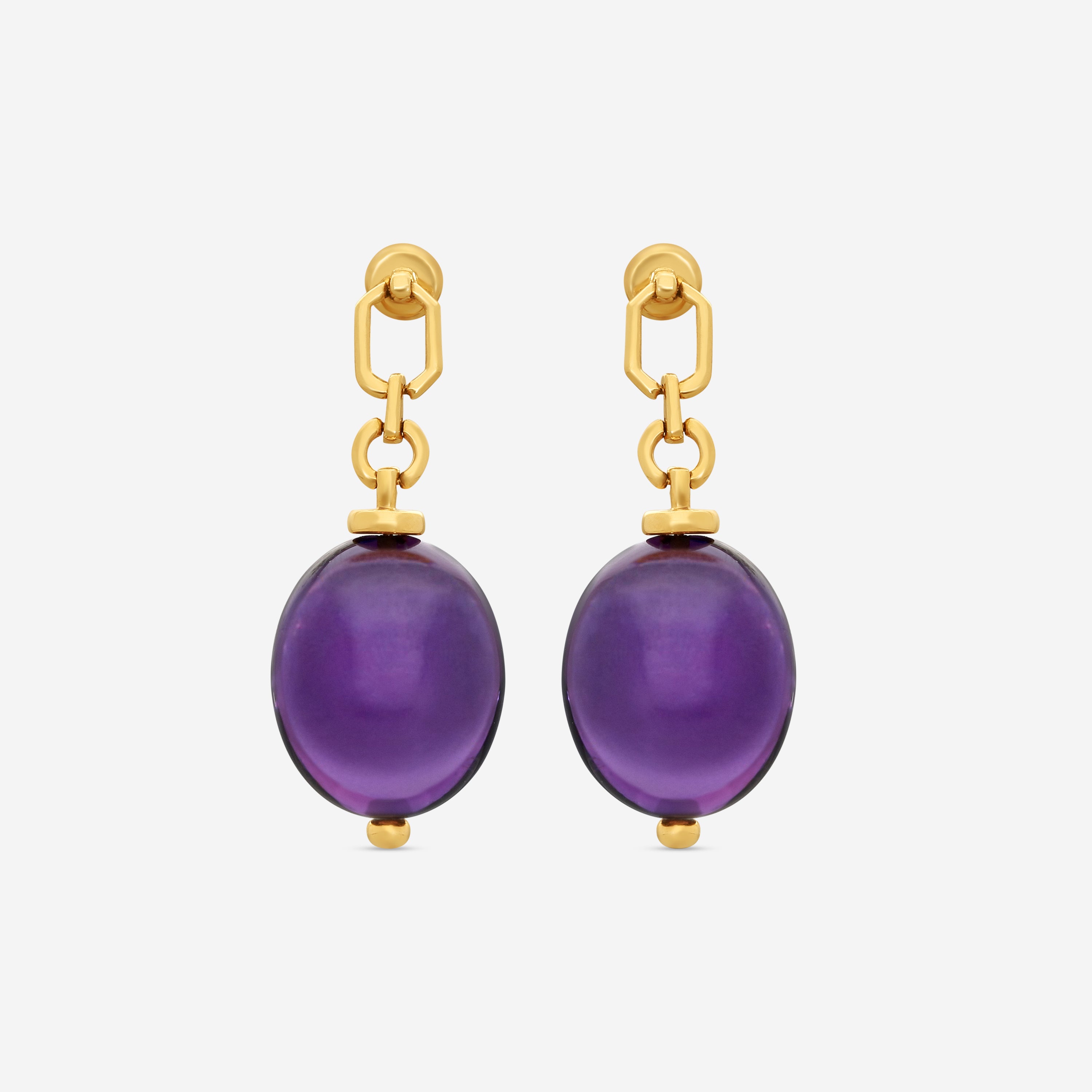 Goshwara Freedom 18K Yellow Gold Amethyst Tumble Earrings JE0125-AM