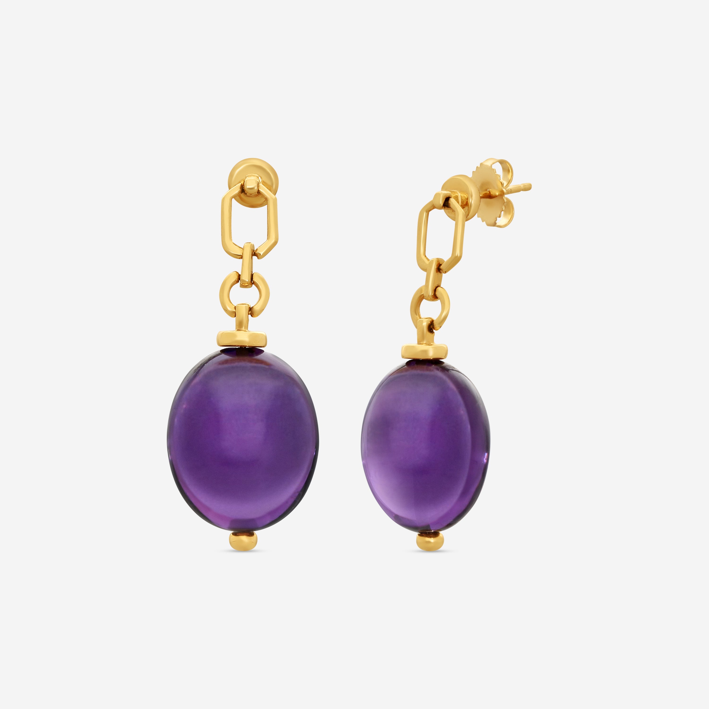 Goshwara Freedom 18K Yellow Gold Amethyst Tumble Earrings JE0125-AM — view 2