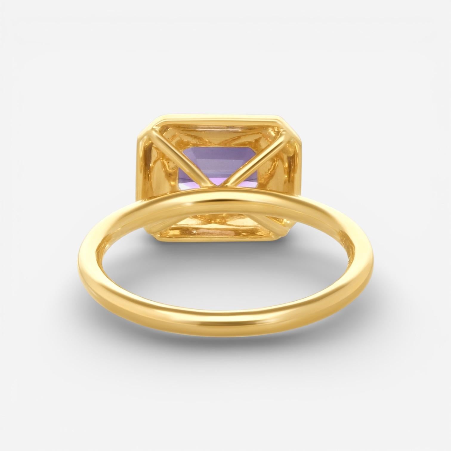 Goshwara Queen 18K Yellow Gold Amethyst Enamel Ring Sz. 6.75 JR0291-AM-ENBLK-Y — view 3