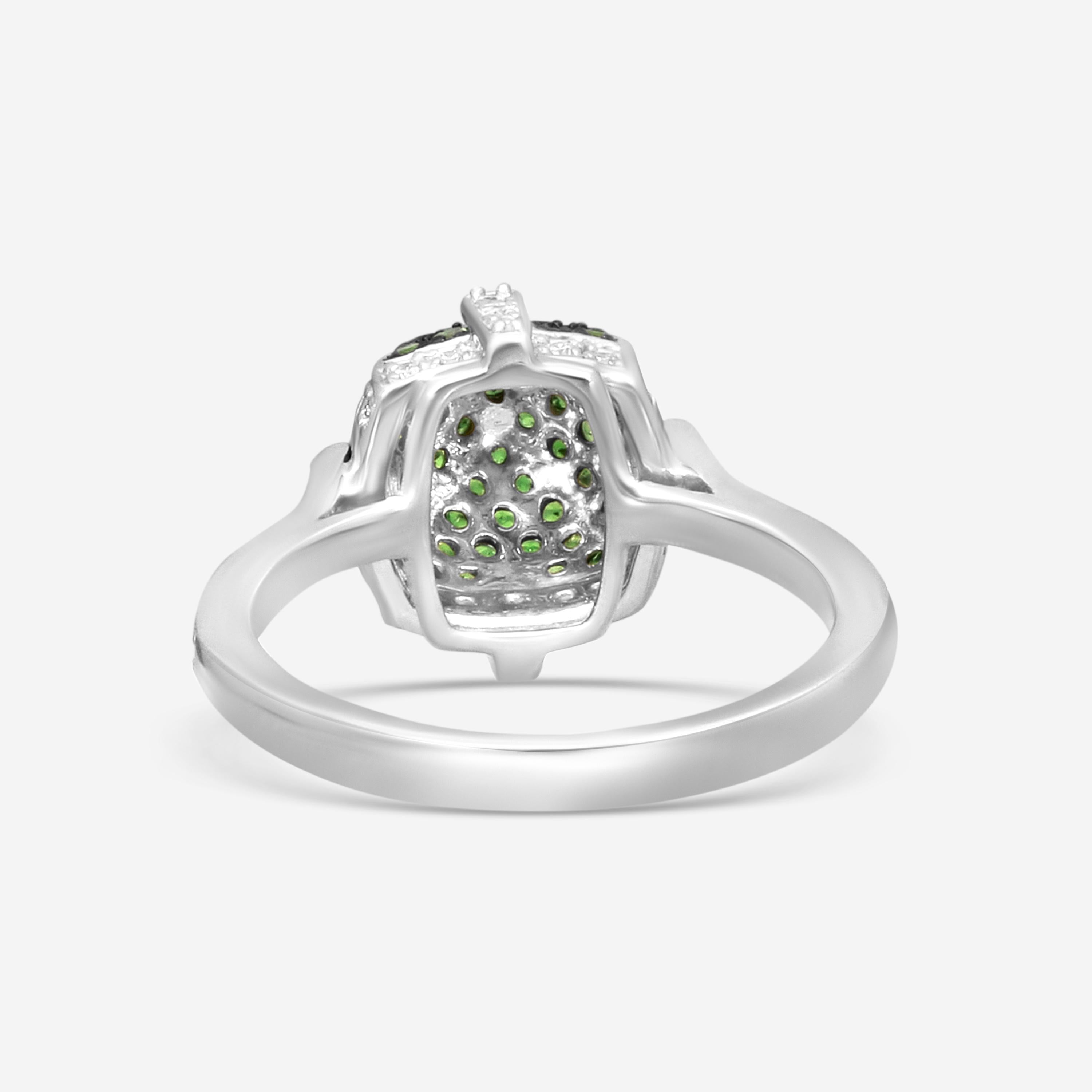 Goshwara Sugarloaf 18K White Gold Diamond and Tsavorite Ring Sz. 6 JR0153-TSAV-W — view 3
