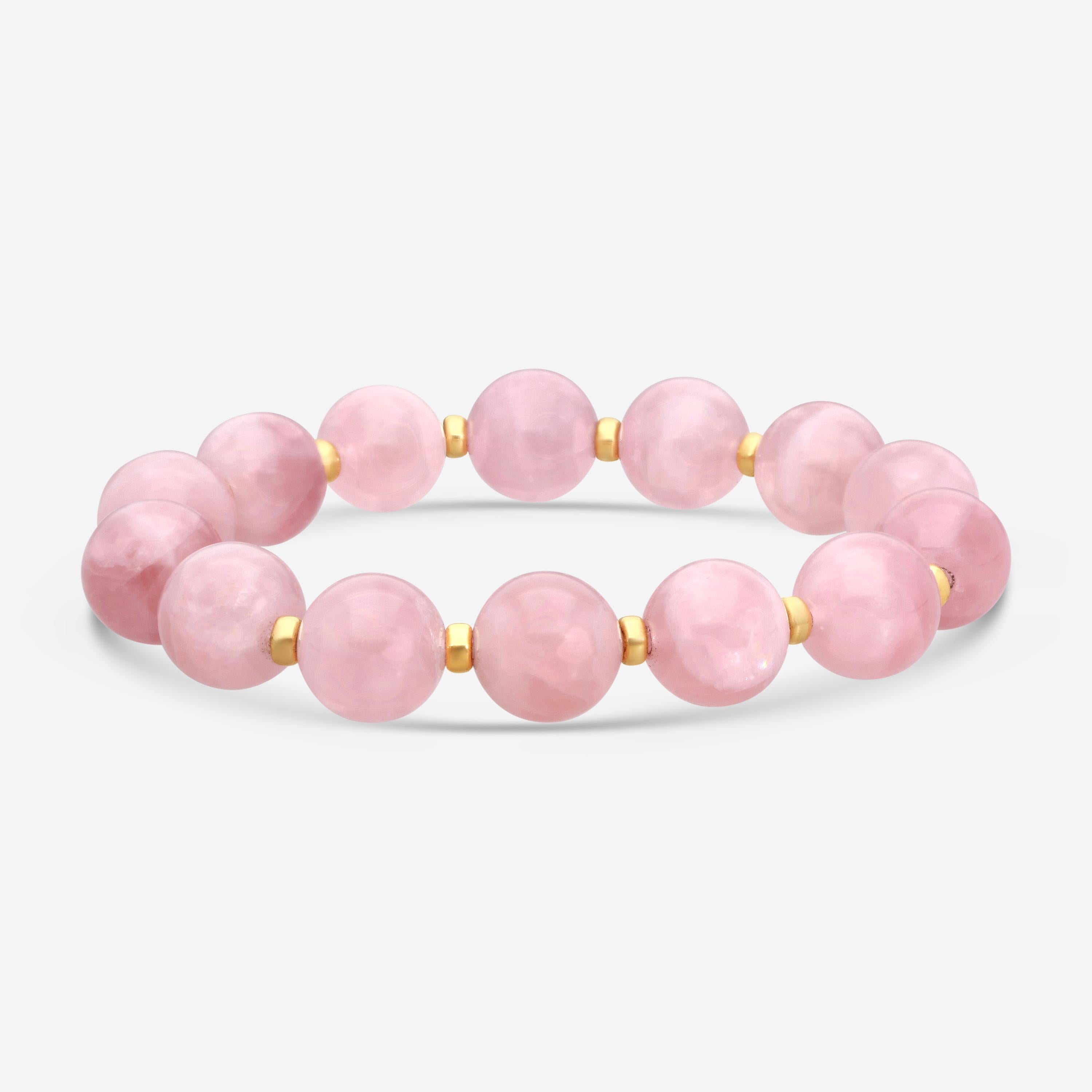 Goshwara Beyond Rose Quarts and 18K Yellow Gold Beads Bracelet JB0098-RQY