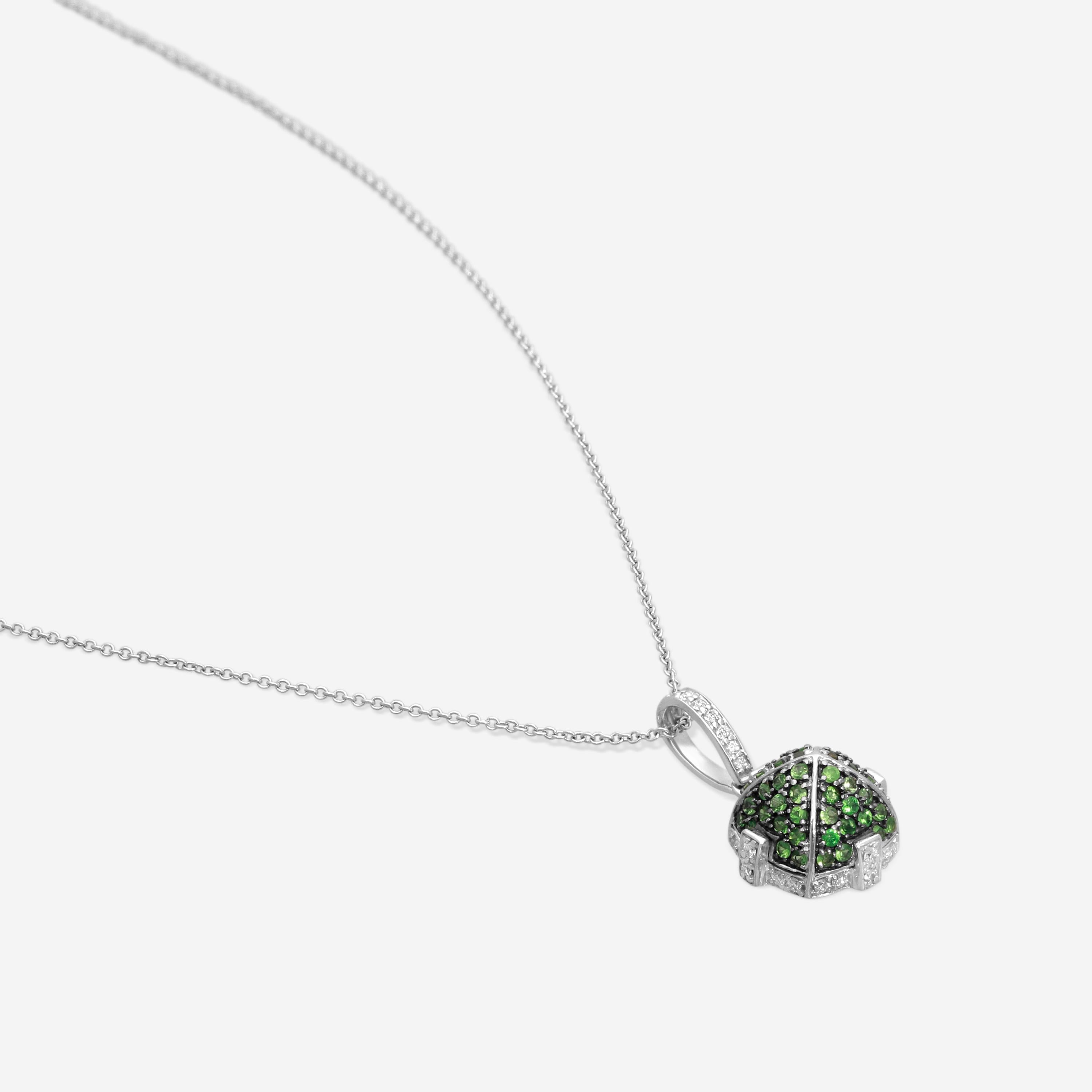 Goshwara Sugarloaf 18K White Gold Tsavorite and Diamond Pendant JP0067-TSAV-W — view 3