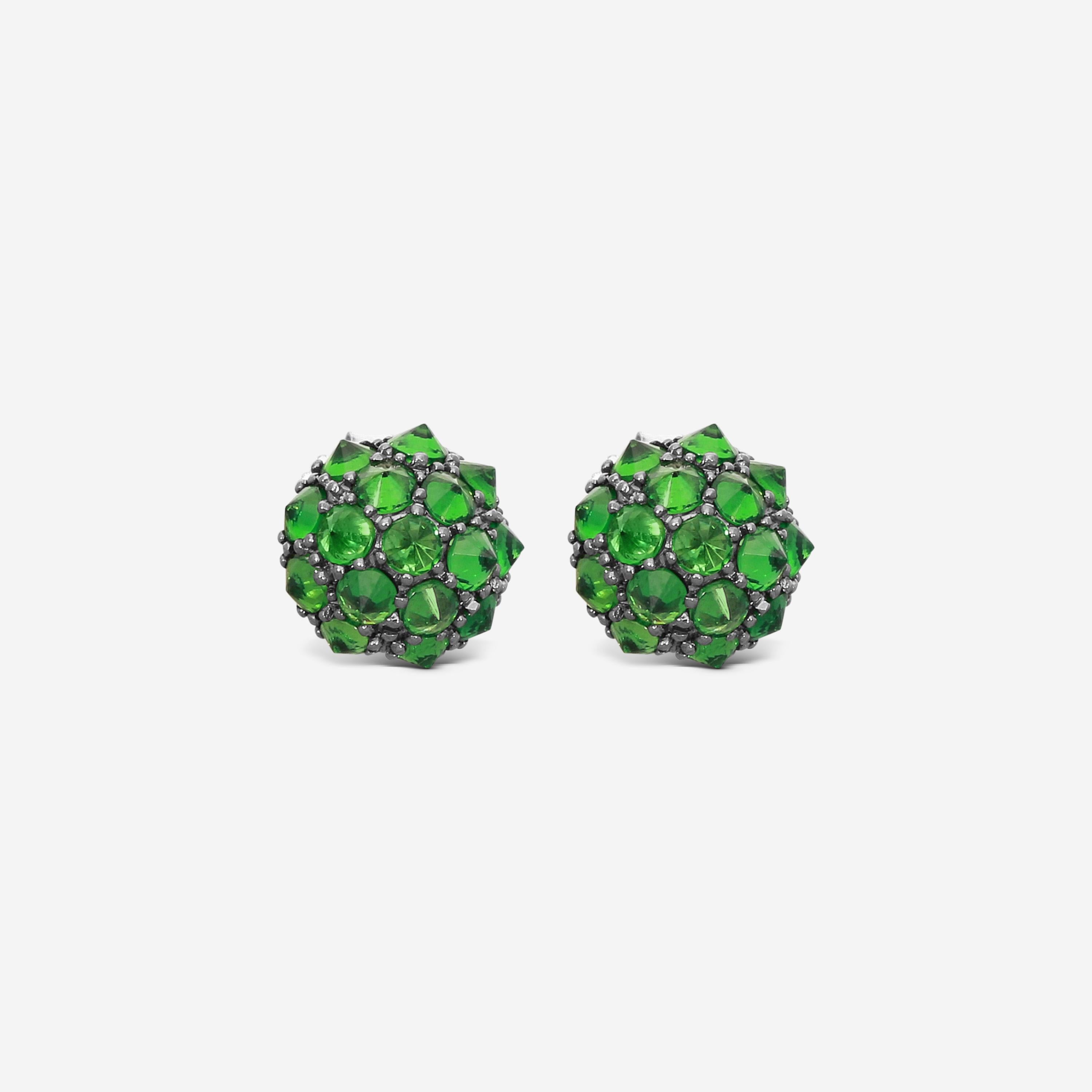 Goshwara G-One 18K White Gold Tsavorite Studs Earrings JE0609-TSAVW