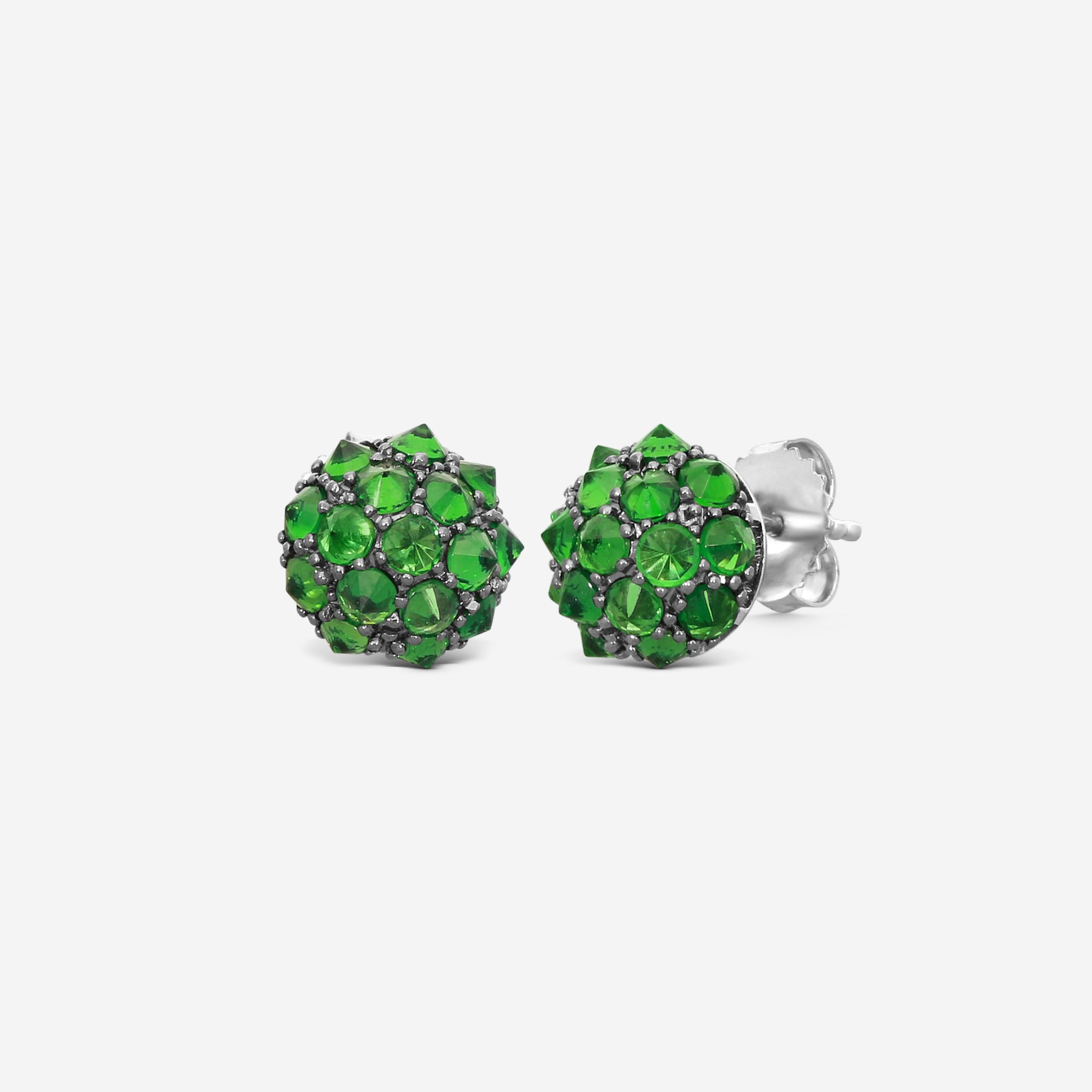 Goshwara G-One 18K White Gold Tsavorite Studs Earrings JE0609-TSAVW — view 2
