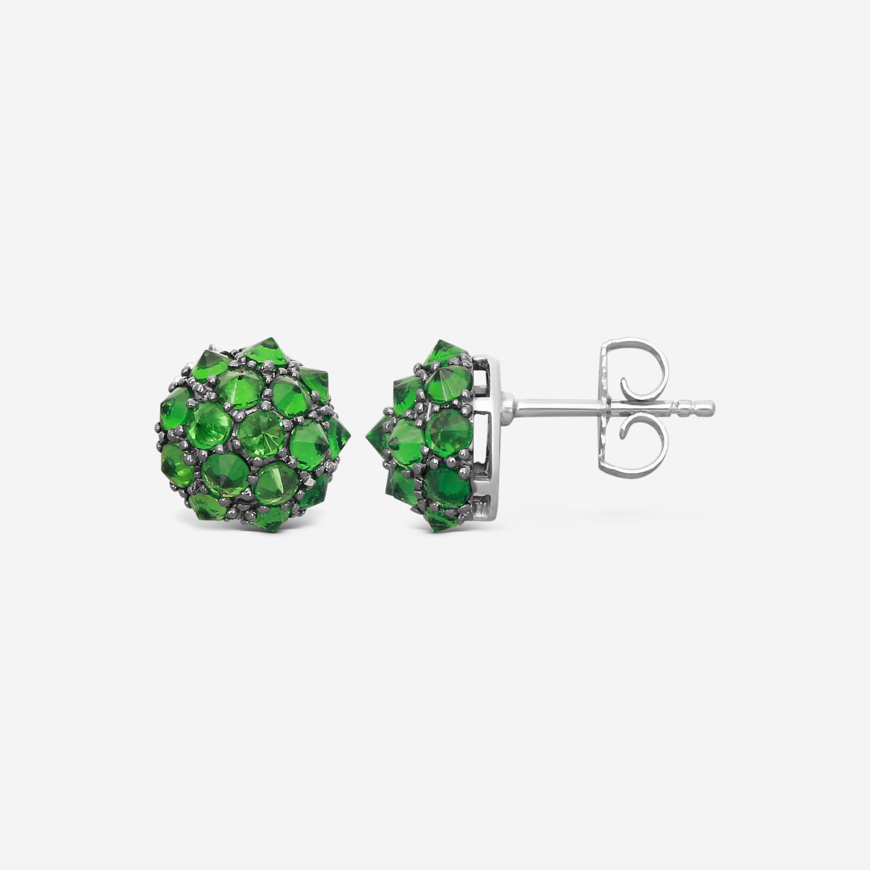 Goshwara G-One 18K White Gold Tsavorite Studs Earrings JE0609-TSAVW — view 3