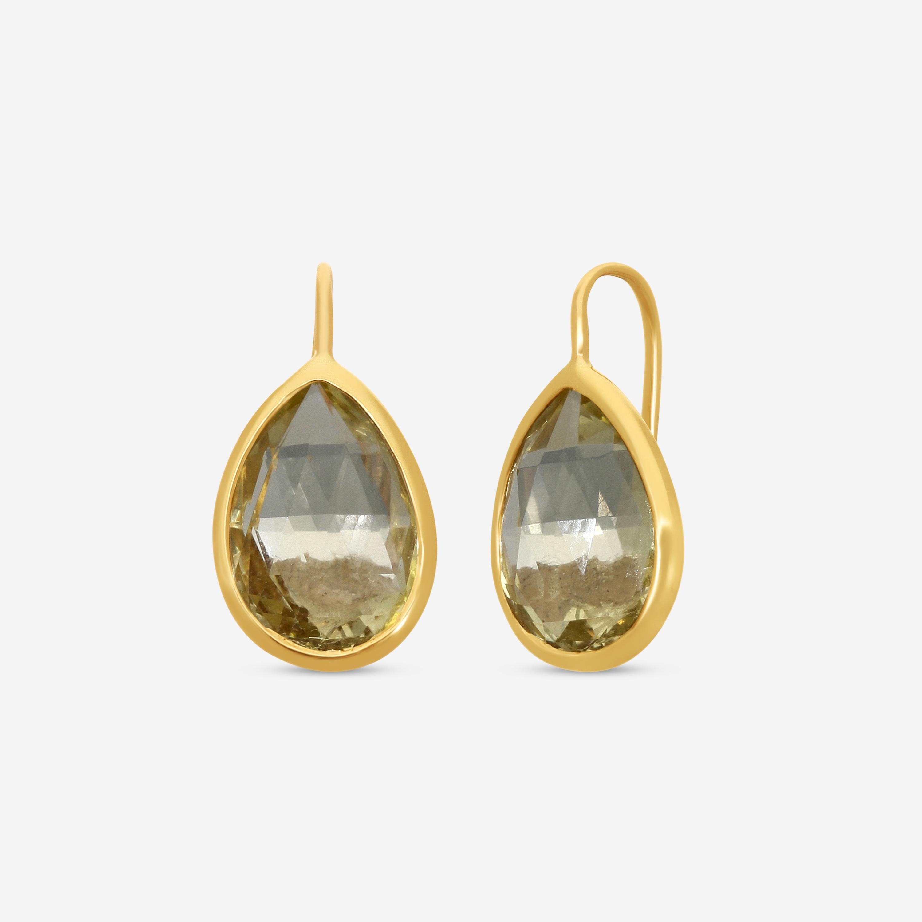 Goshwara Gossip 18K Yellow Gold Lemon Quartz Brio Earrings JE0078-A-LQ — view 2
