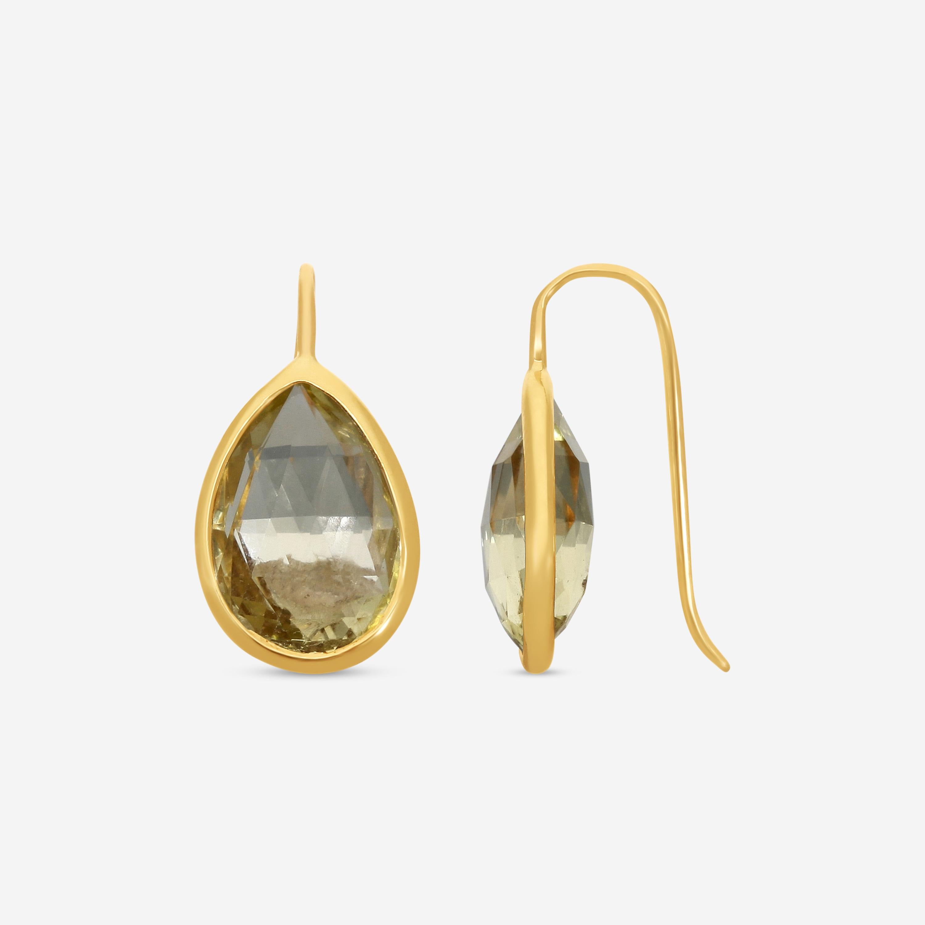 Goshwara Gossip 18K Yellow Gold Lemon Quartz Brio Earrings JE0078-A-LQ — view 3