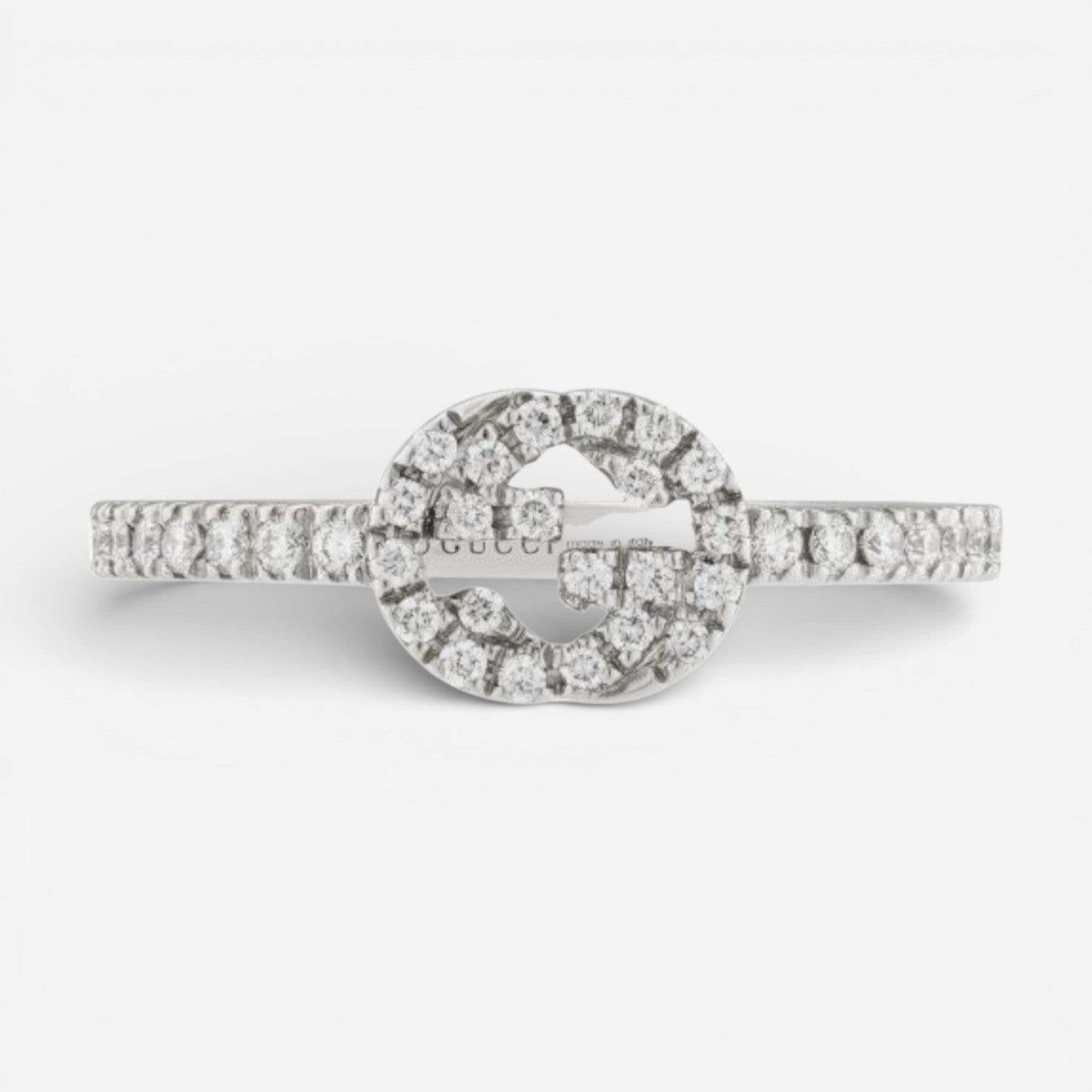 Gucci Interlocking G 18K White Gold Diamond Ring Sz. 6.75 YBC6791130010 — view 4