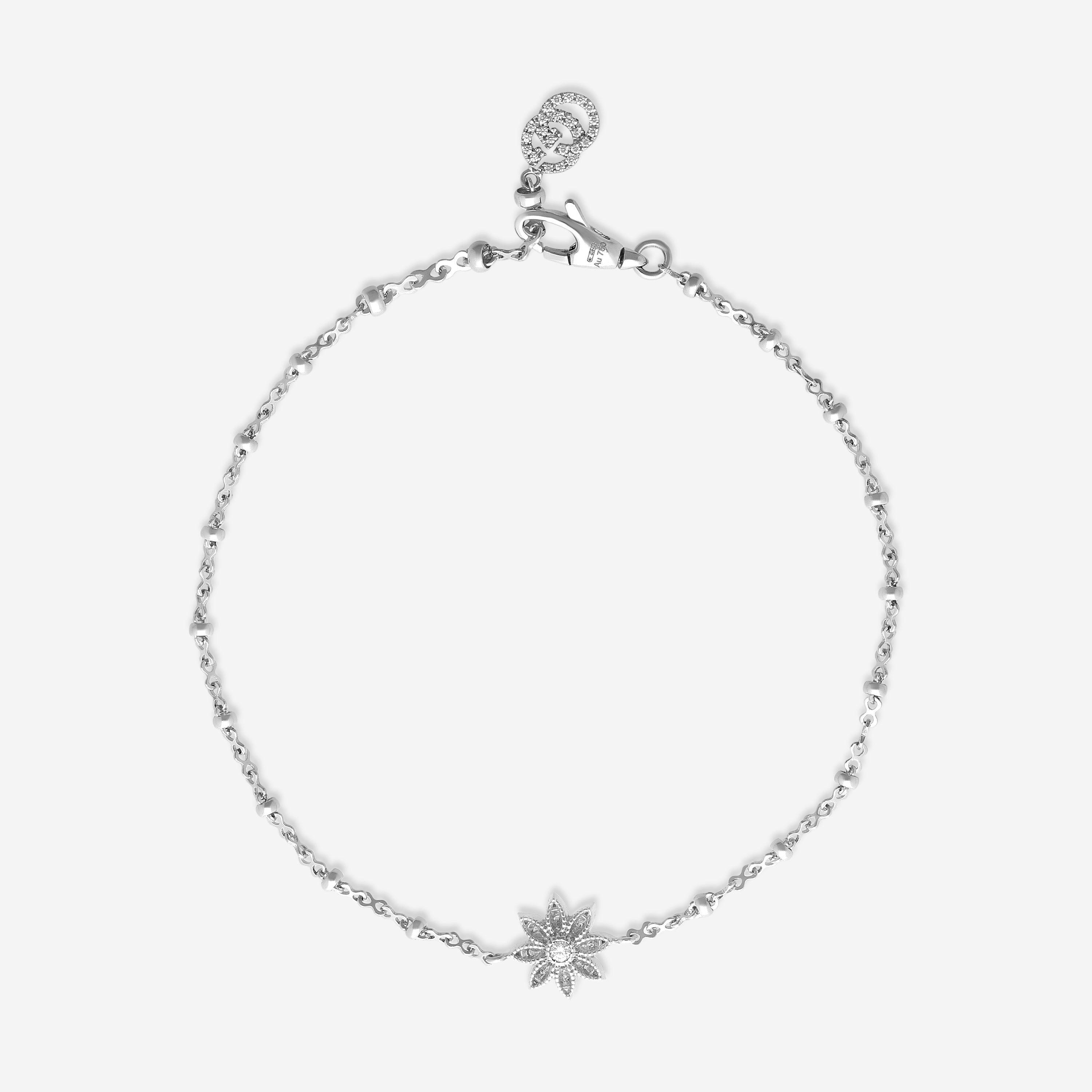 Gucci Flora 18K White Gold Diamond Bracelet YBA581817001017