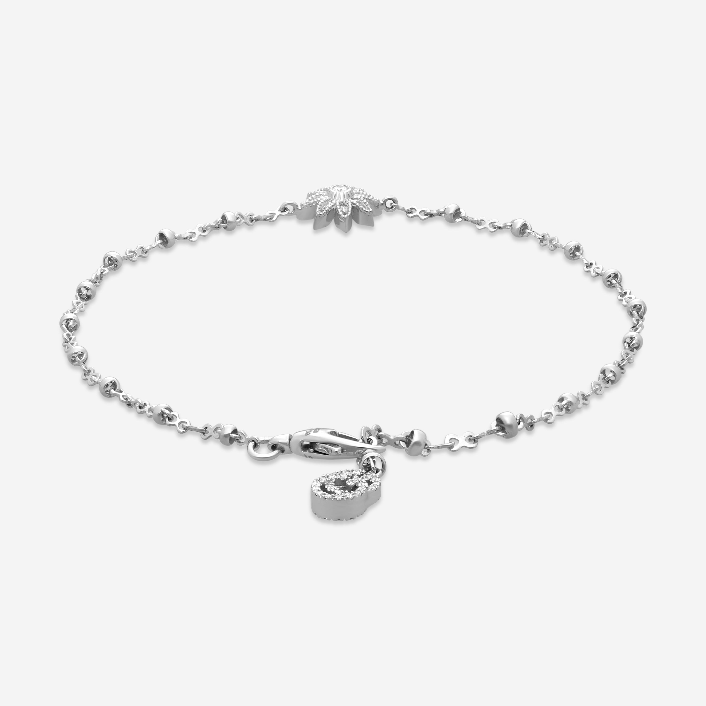 Gucci Flora 18K White Gold Diamond Bracelet YBA581817001017 — view 3