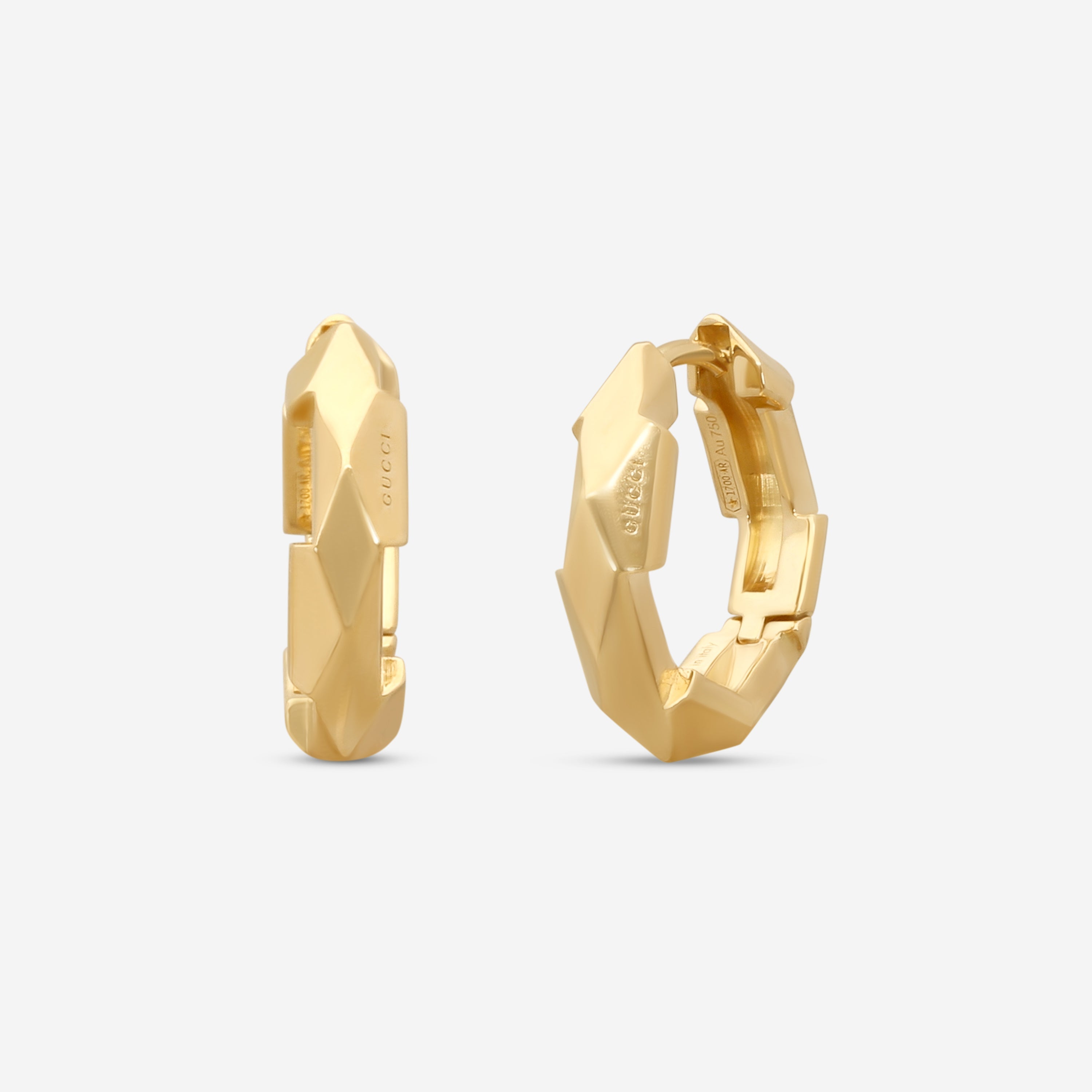 Gucci Link to Love 18K Yellow Gold Hoop Earrings YBD786727002