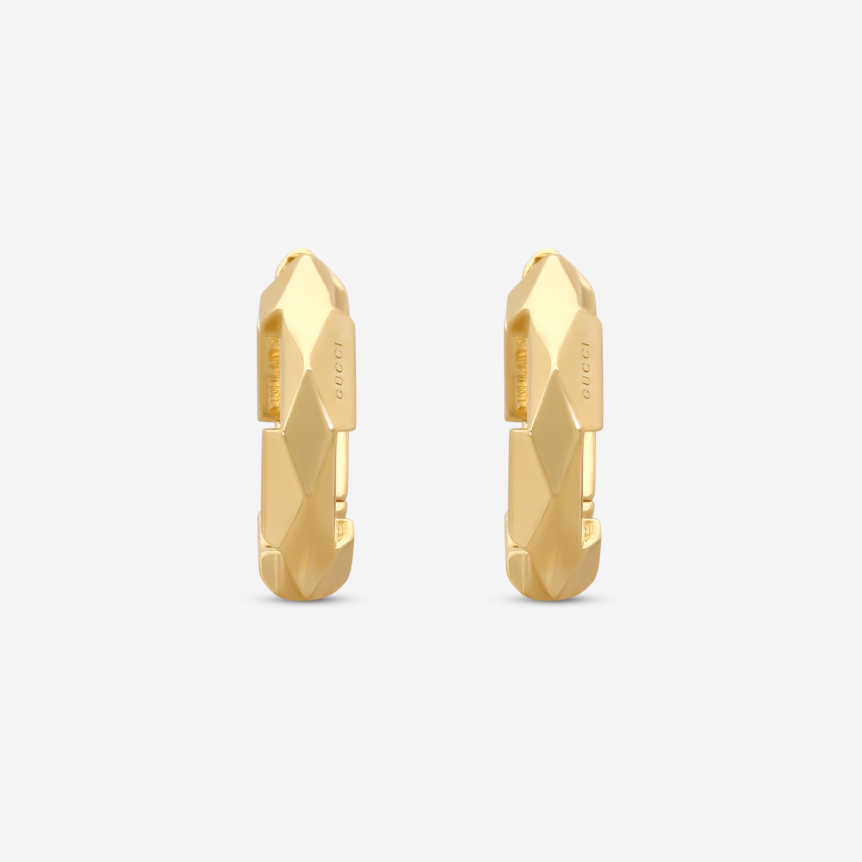 Gucci Link to Love 18K Yellow Gold Hoop Earrings YBD786727002 — view 2
