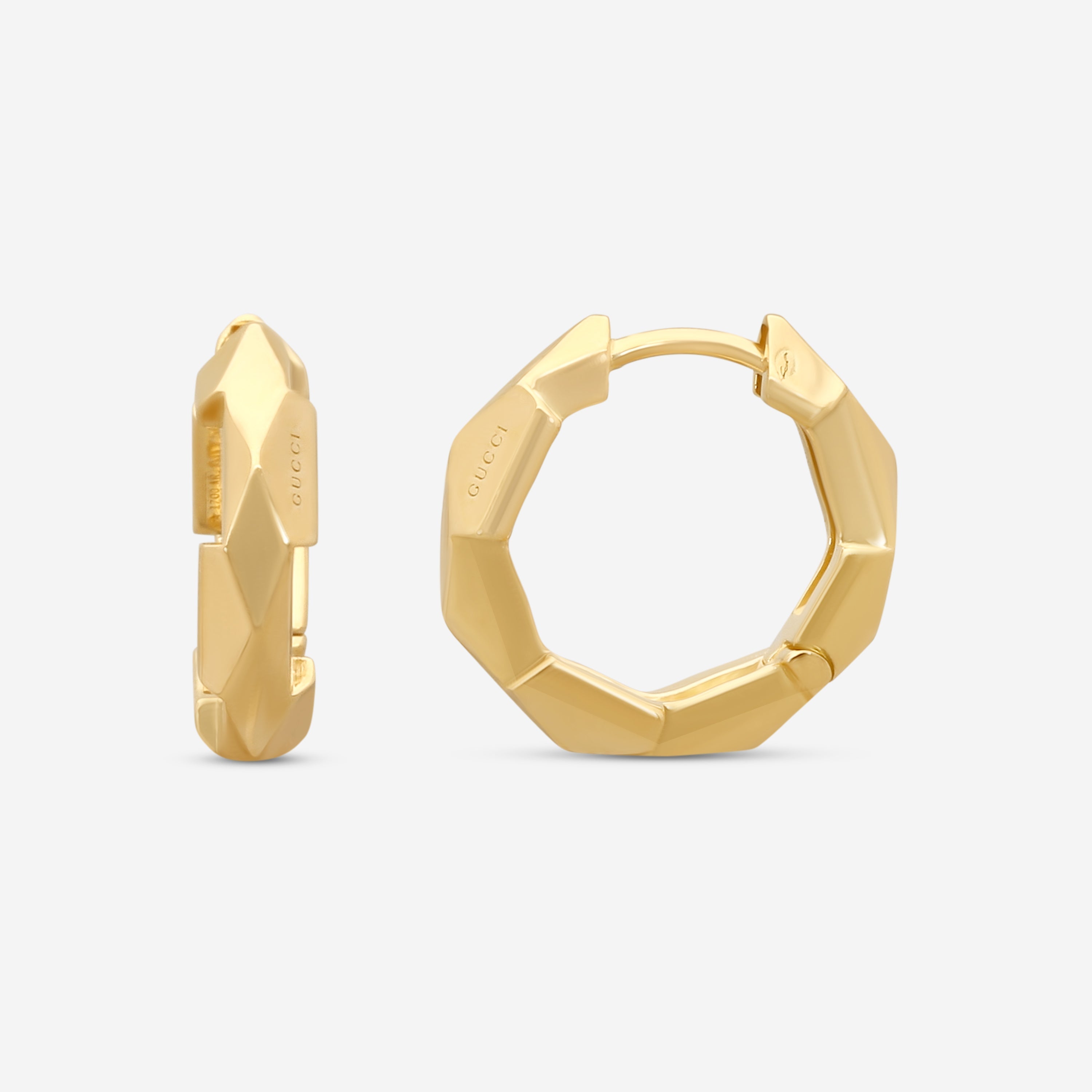 Gucci Link to Love 18K Yellow Gold Hoop Earrings YBD786727002 — view 3