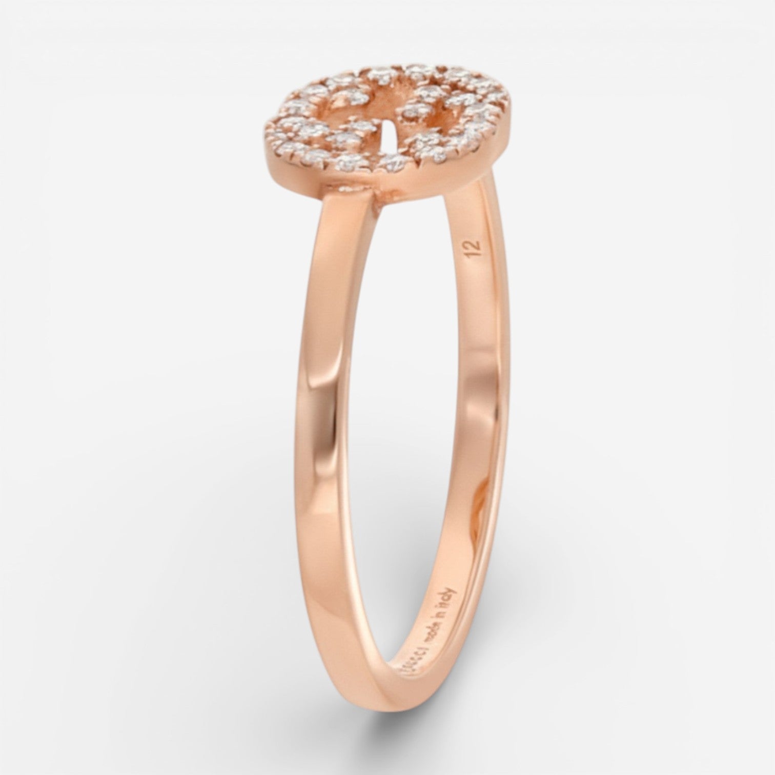 Gucci Interlocking G 18K Rose Gold Diamond Ring YBC7294120010 — view 2