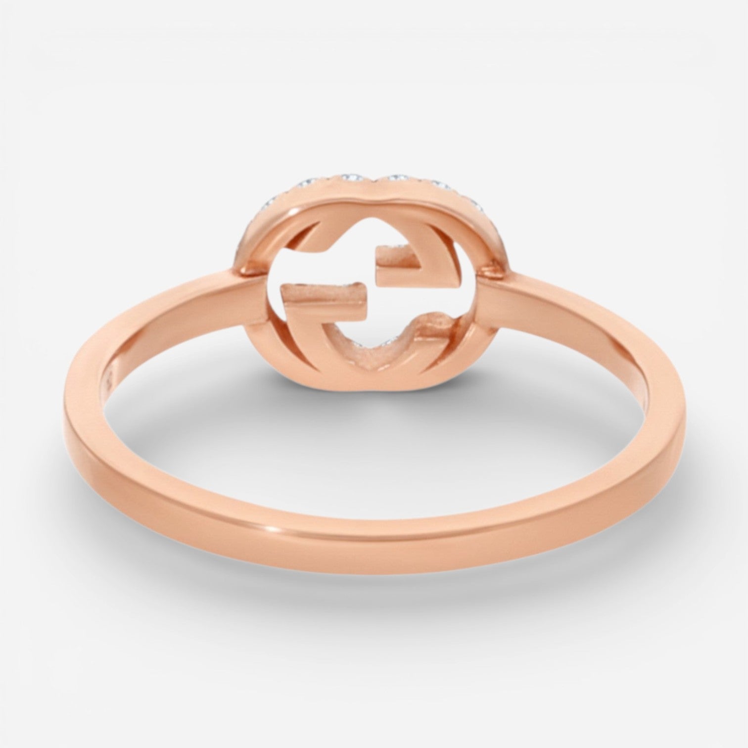 Gucci Interlocking G 18K Rose Gold Diamond Ring YBC7294120010 — view 3