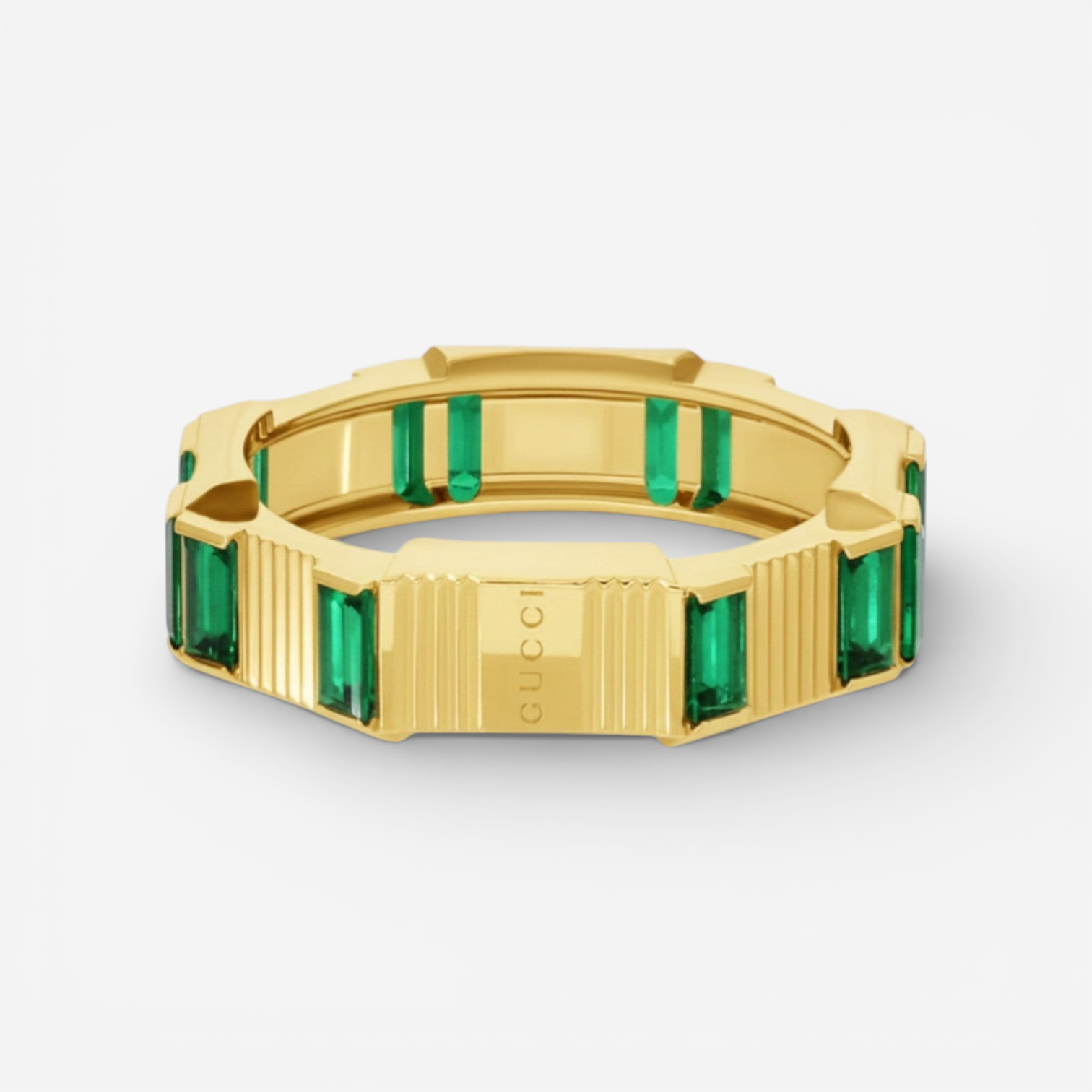 Gucci Link to Love 18K Yellow Gold Tourmaline Band Ring YBC7024140020 — view 2