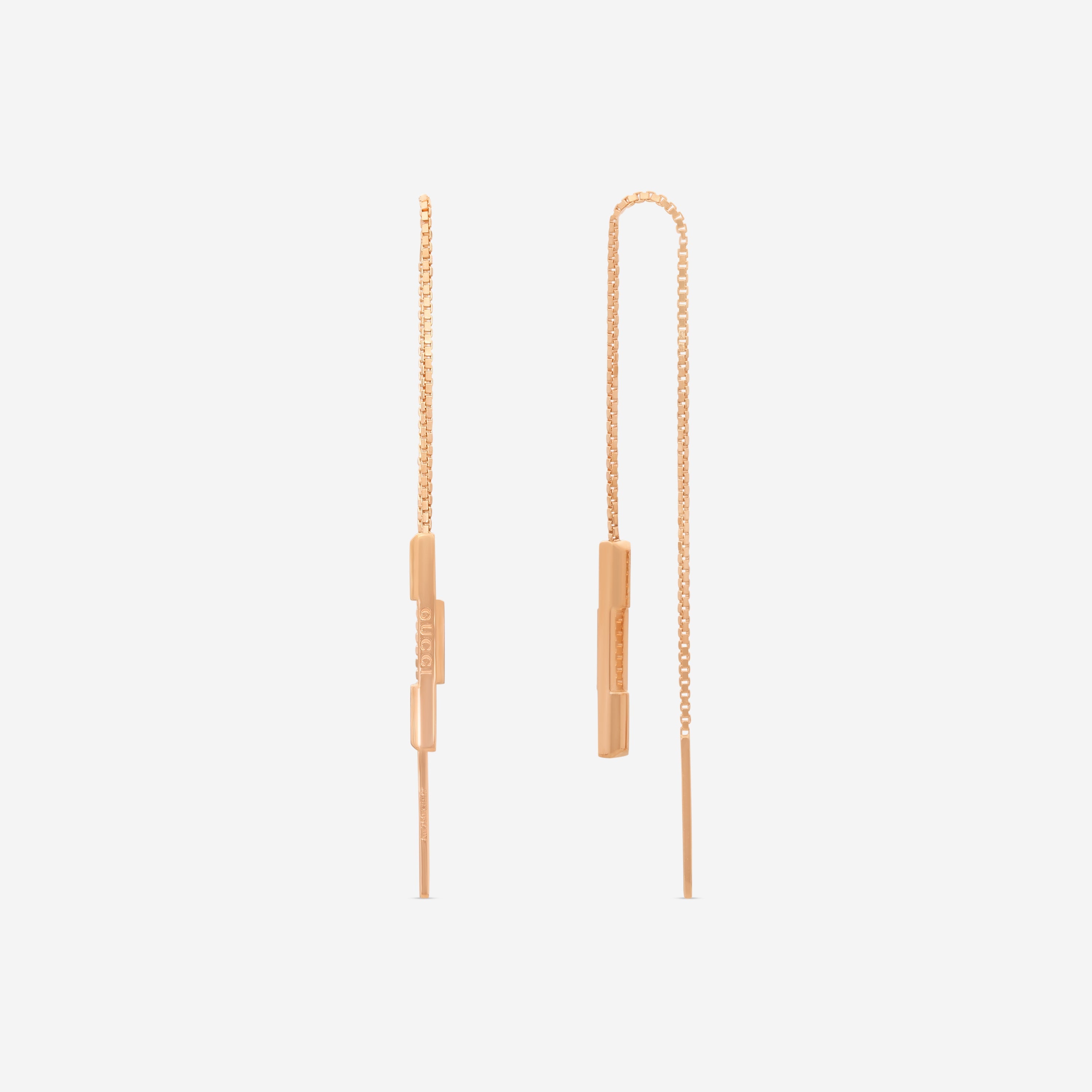Gucci Link to Love 18K Rose Gold Drop Earrings YBD66211500200U